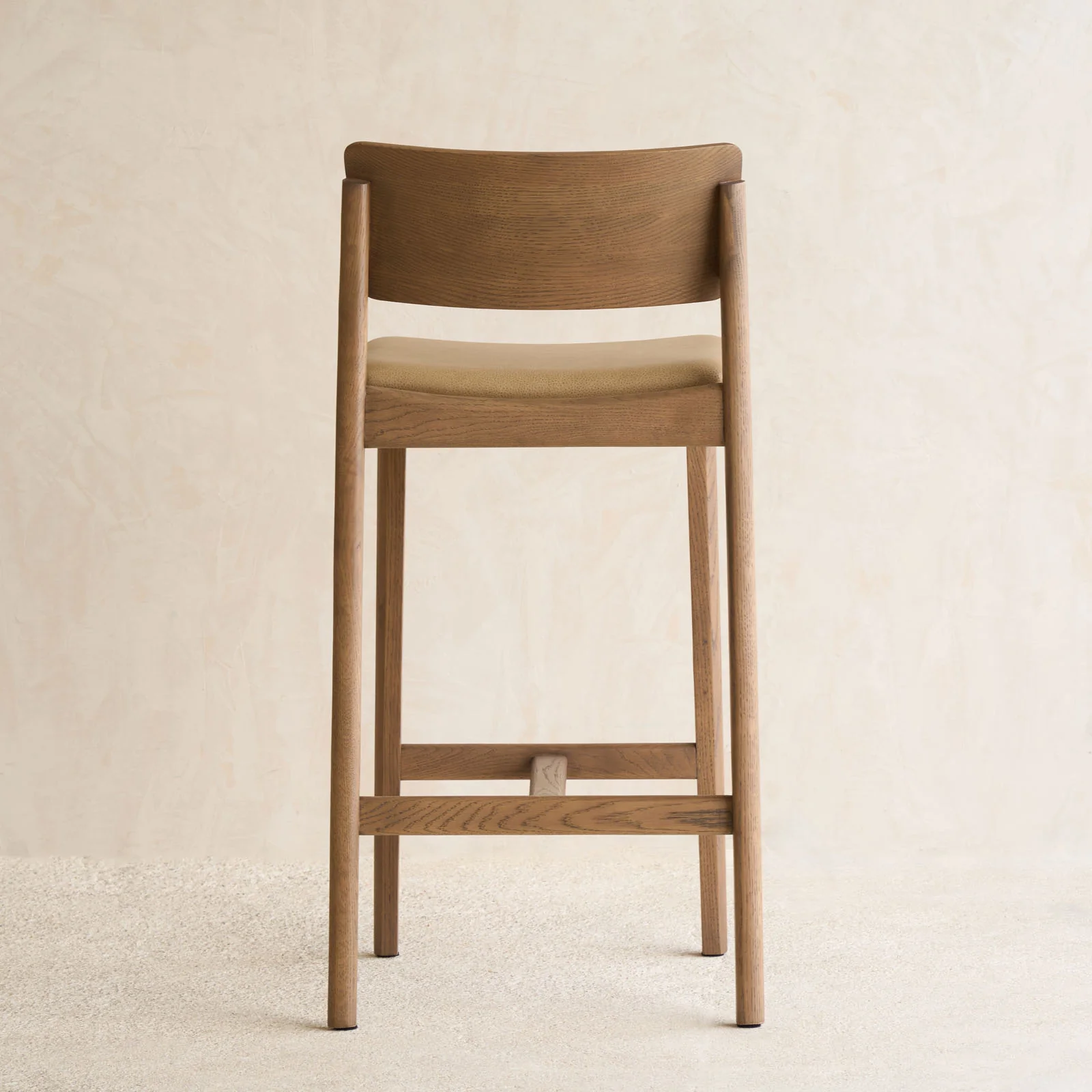 Poise Leather Counter Stool | Latte Oak Frame - Arena - Image 7