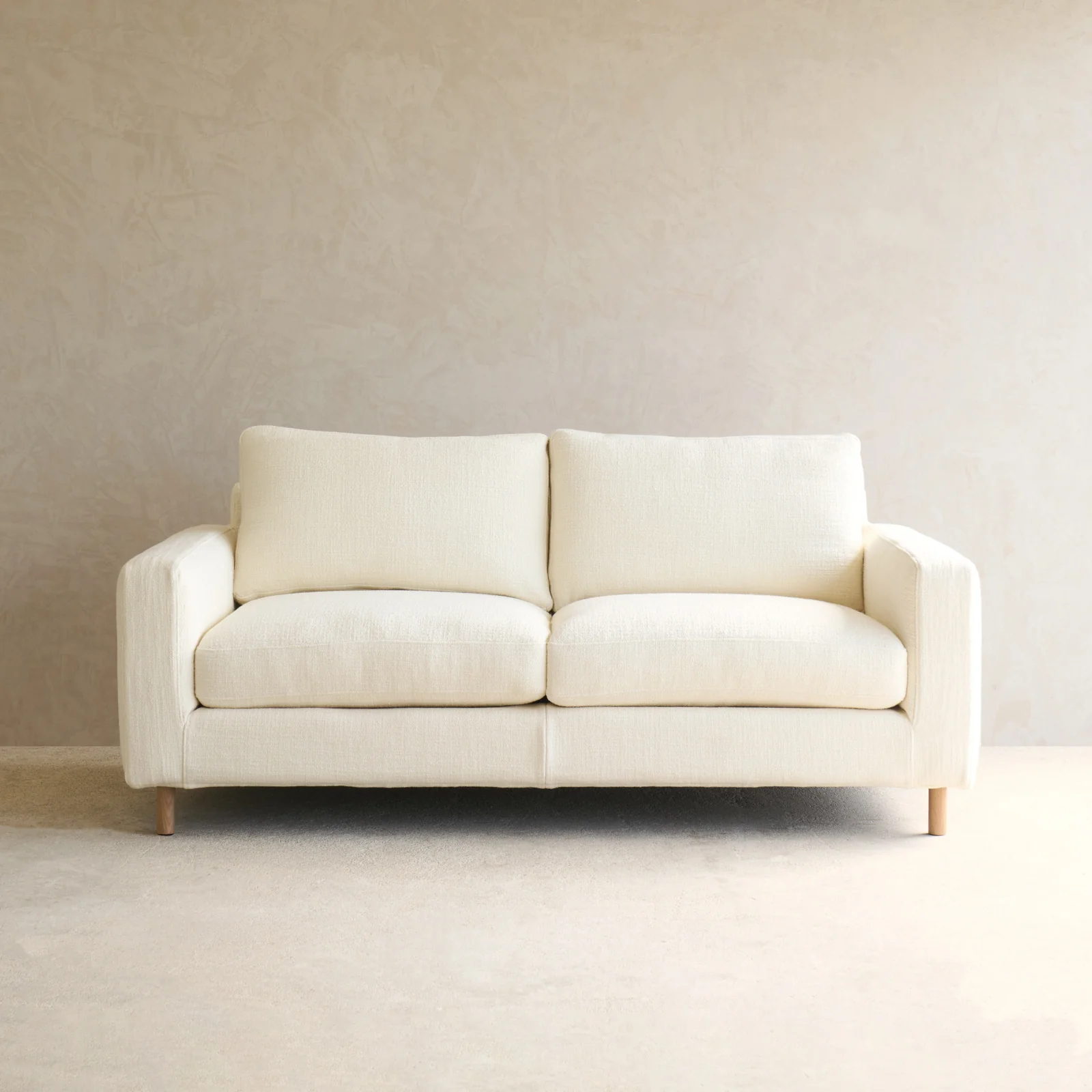 Ponte Fabric Sofa | Blonde Oak - Panna Cotta (185cm) - Image 3
