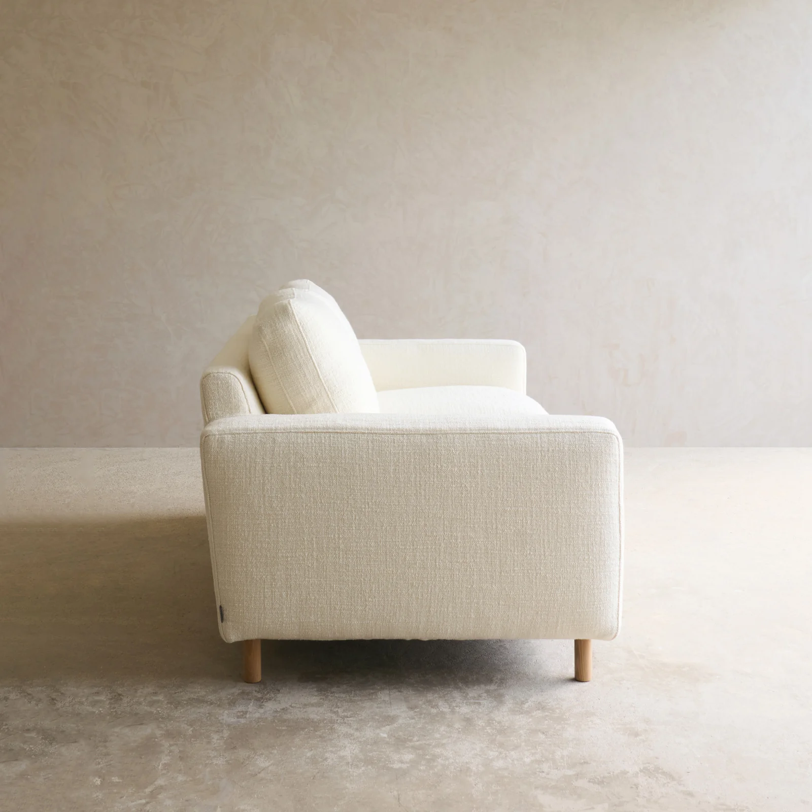 Ponte Fabric Sofa | Blonde Oak - Panna Cotta (185cm) - Image 7