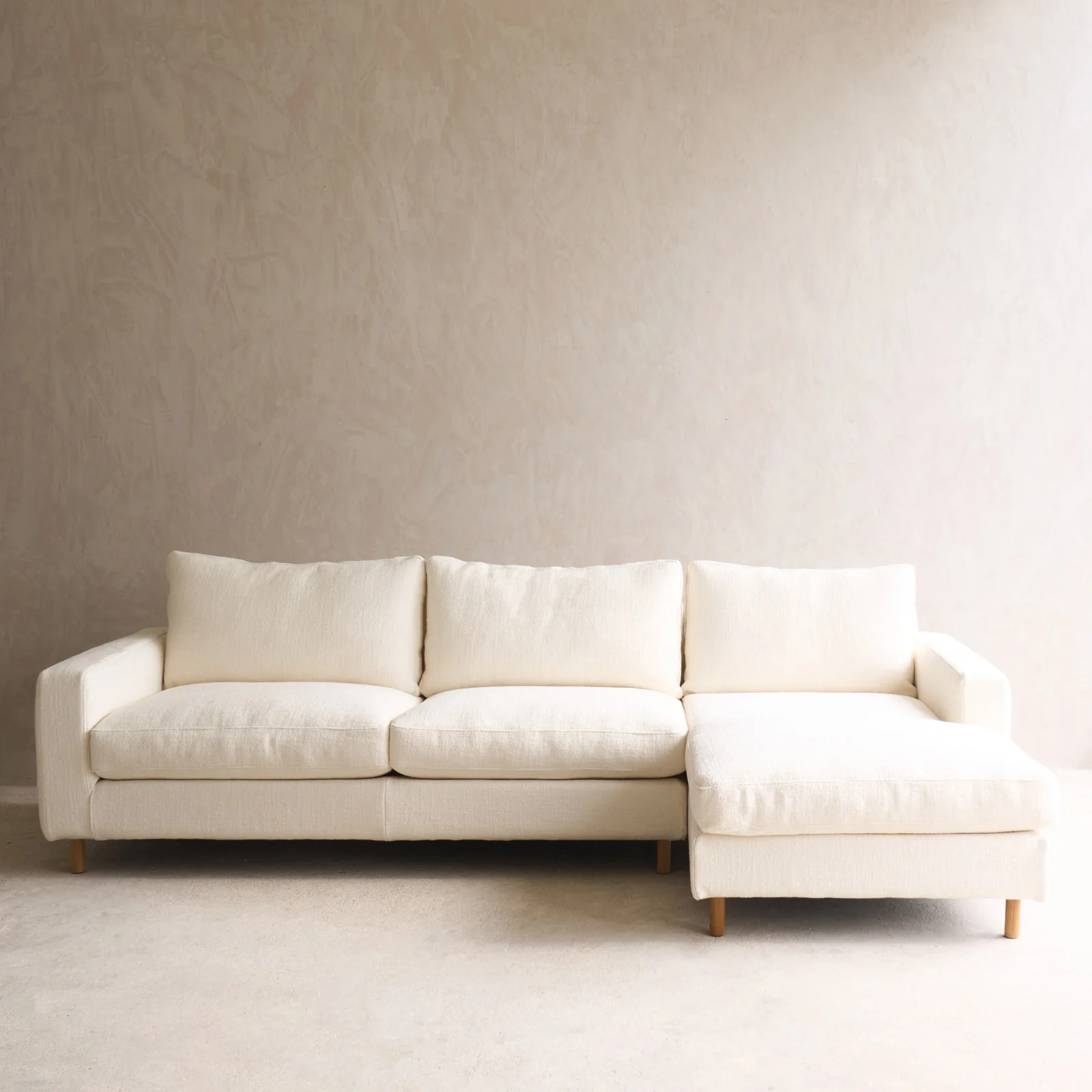 Ponte Long L Shape Fabric Sofa | Panna Cotta (270 cm) - Image 3