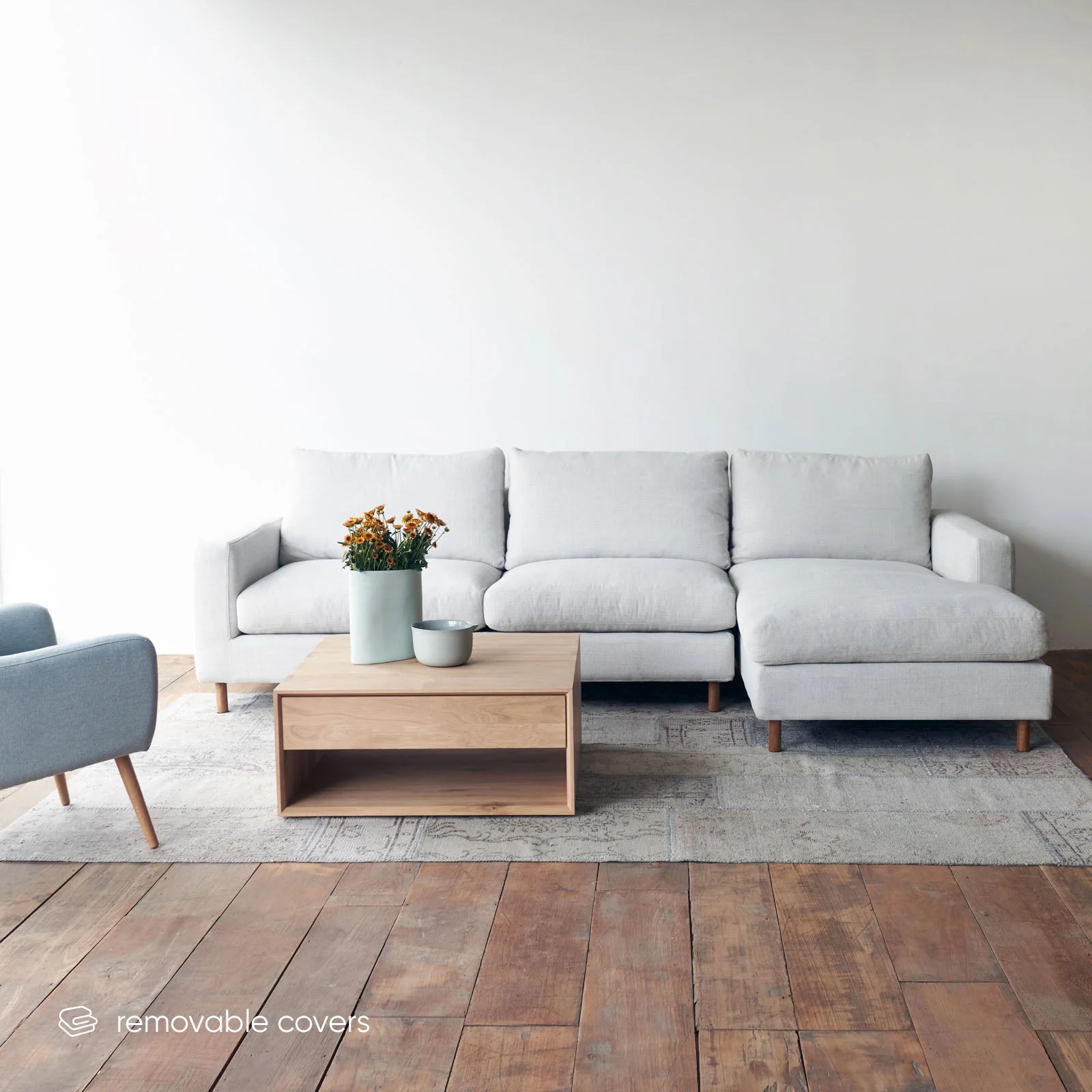 Ponte Long L Shape Sofa | Bespoke Fabric (270 cm) - Image 3