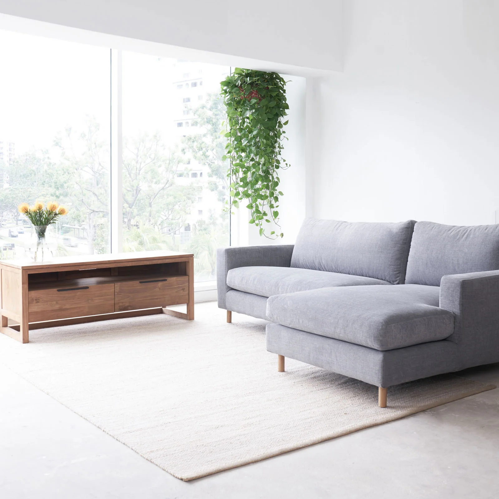 Ponte Petite L Shape Fabric Sofa (228cm) - Image 4