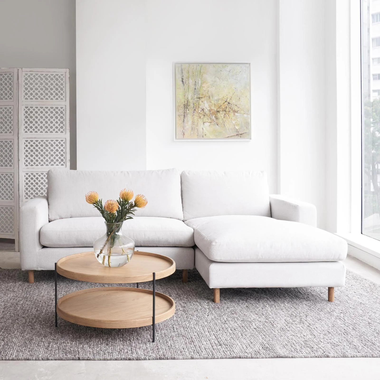 Ponte Petite L Shape Fabric Sofa (228cm) - Image 5