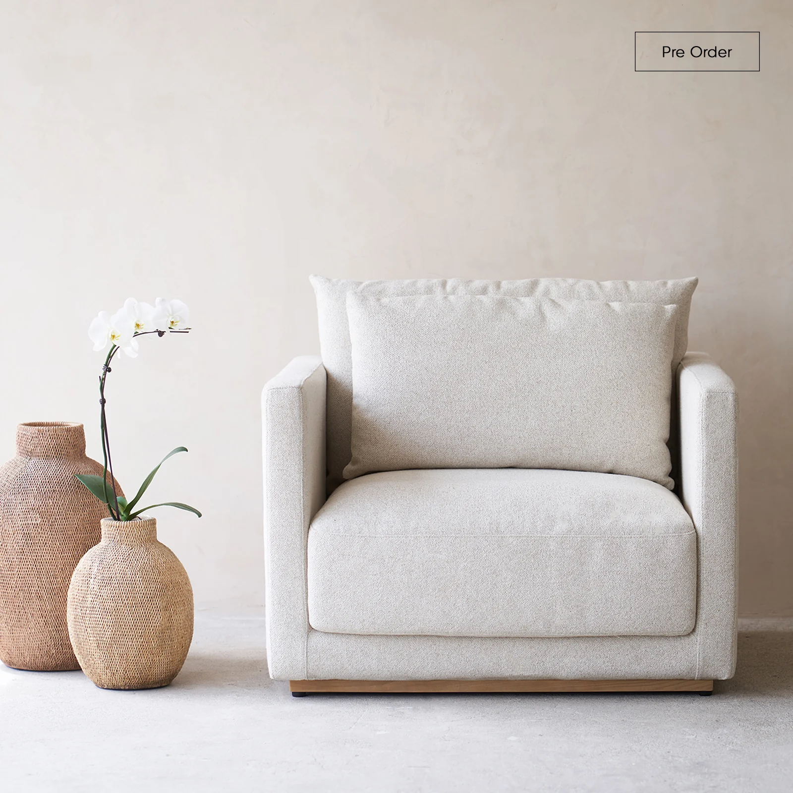 Portofino Fabric Armchair | Wheat - Image 3