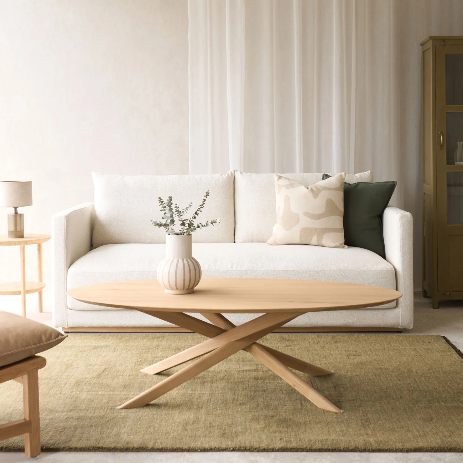 Portofino Fabric Sofa | Wheat (200cm)