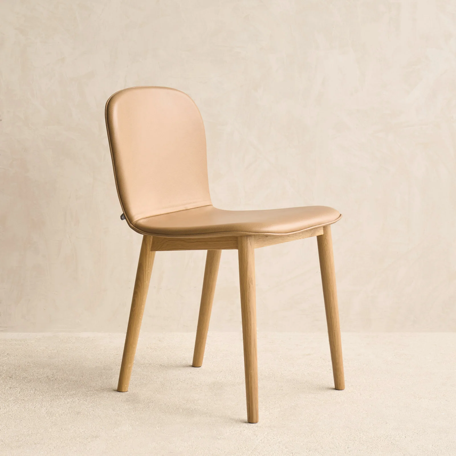 Puddle Leather Dining Chair | Oak Frame - Pecan - Image 3