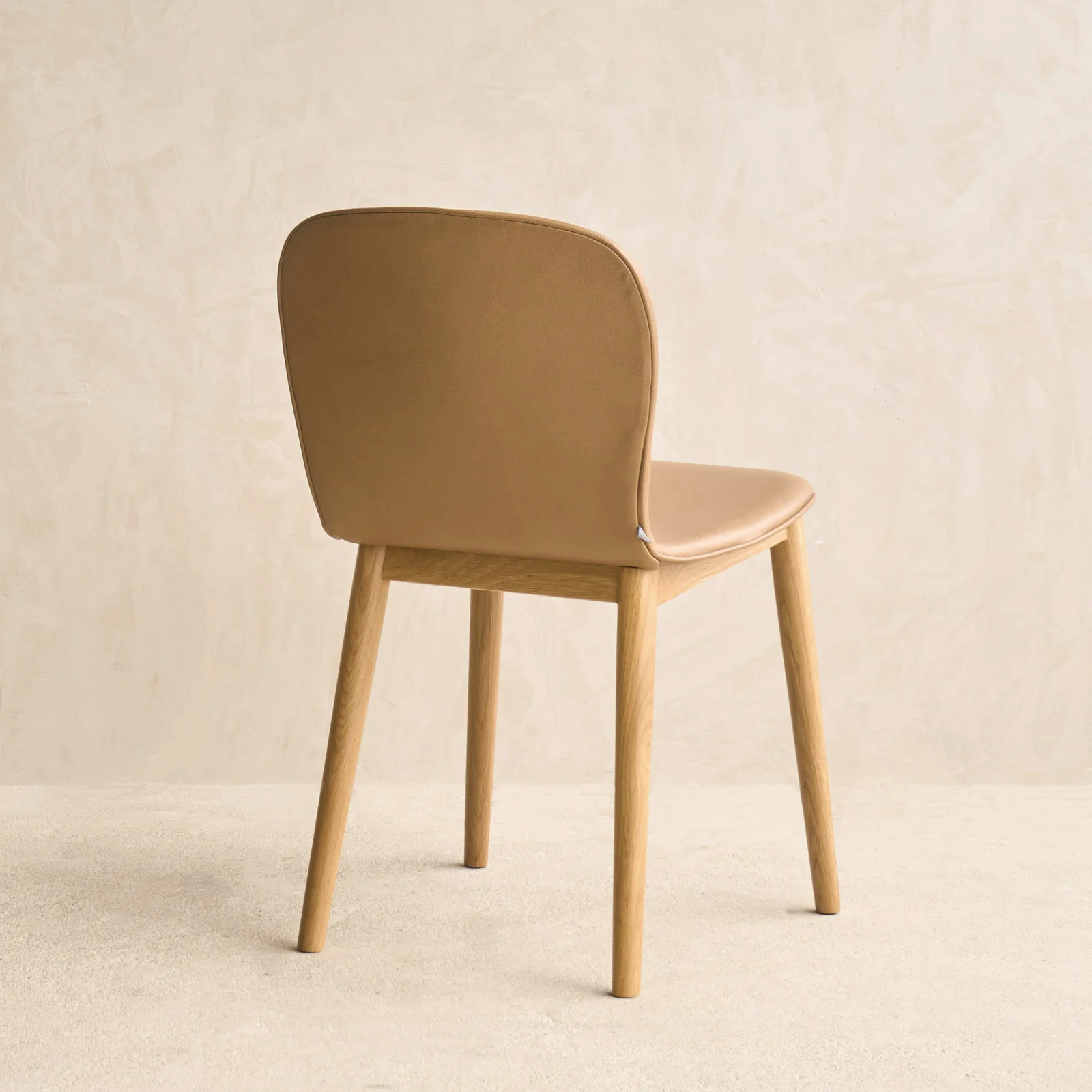 Puddle Leather Dining Chair | Oak Frame - Pecan - Image 4