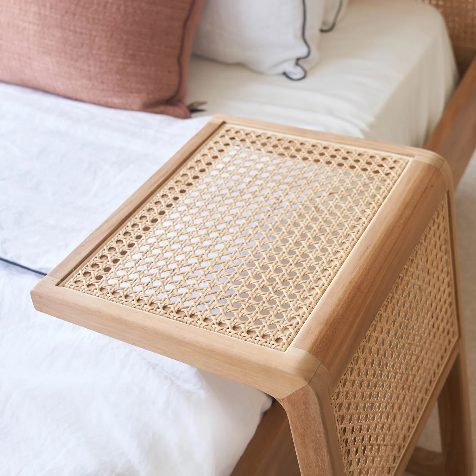 Rattan Side Table | Teak (40cm) - Image 3