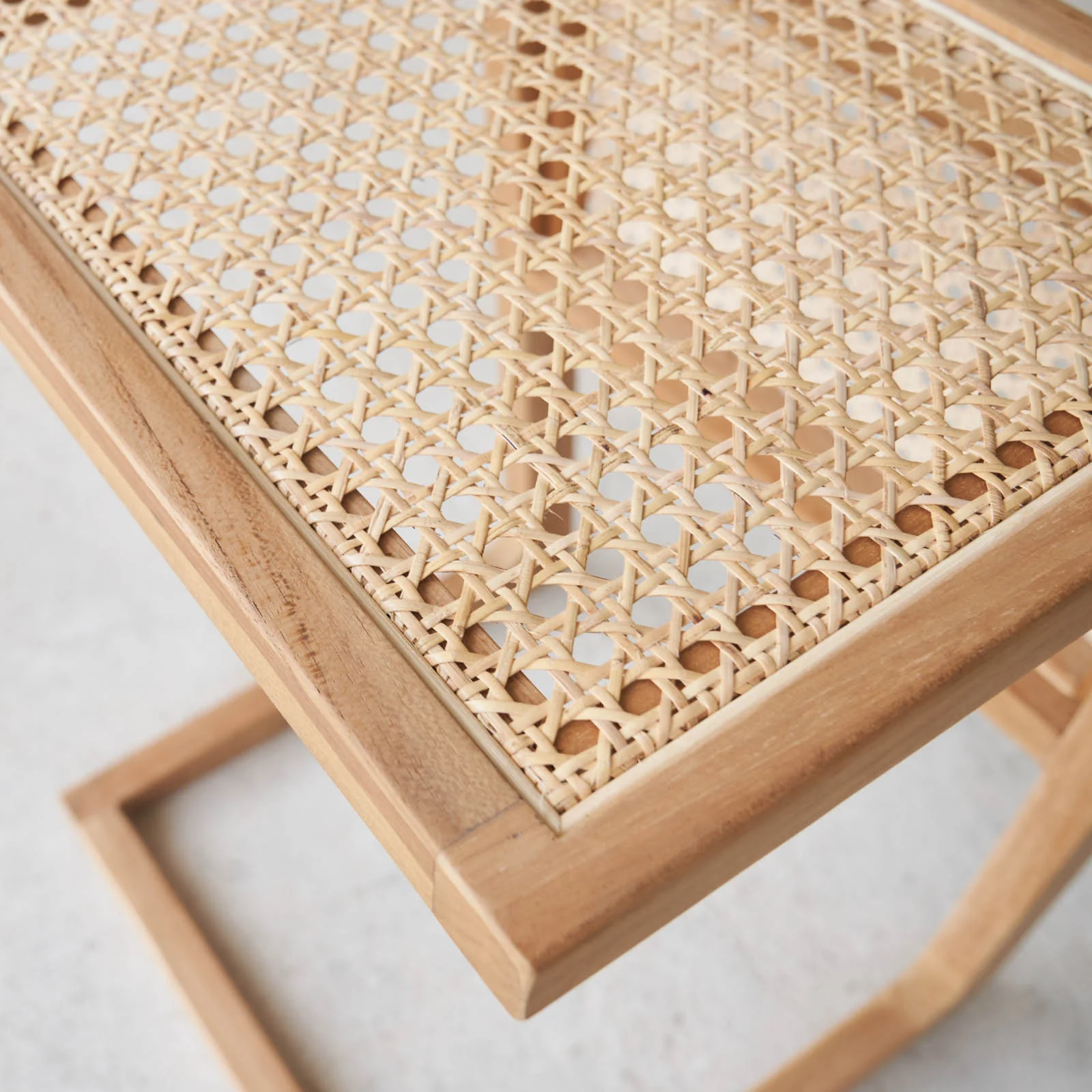 Rattan Side Table | Teak (40cm) - Image 4