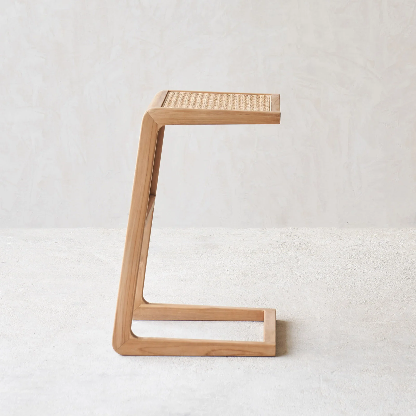 Rattan Side Table | Teak (40cm) - Image 5