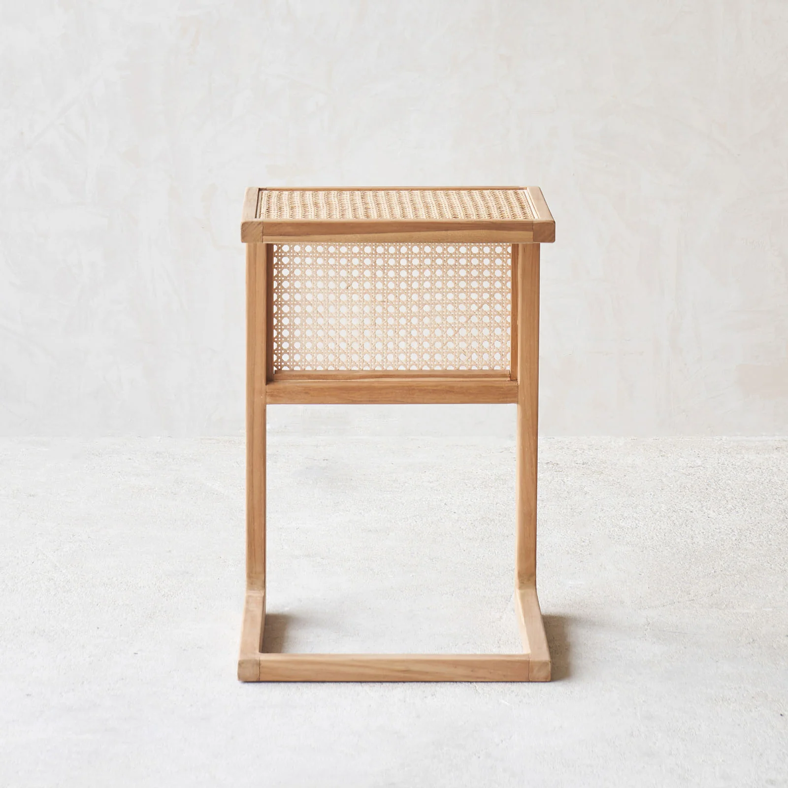 Rattan Side Table | Teak (40cm) - Image 7