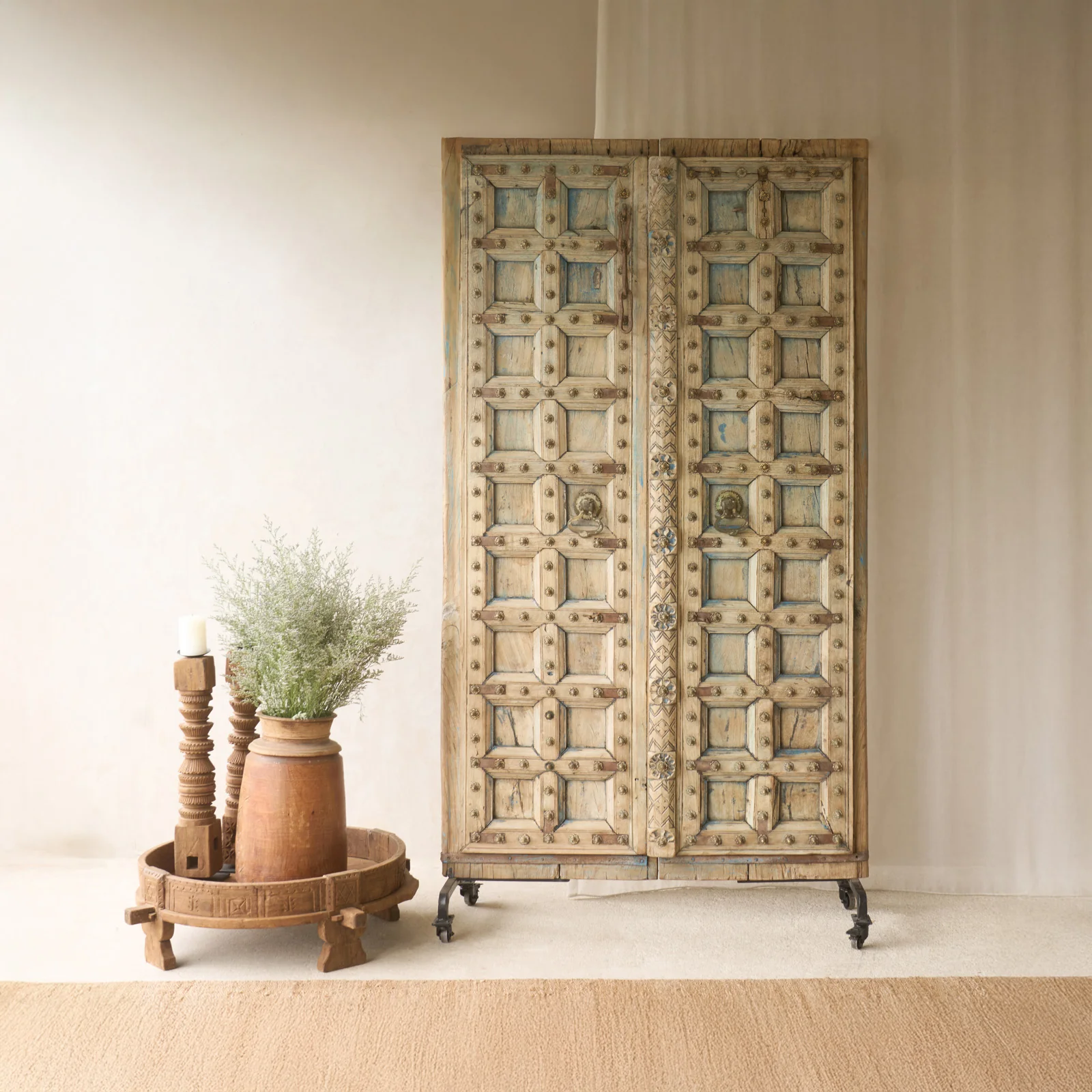 Reclaimed Architectural Teak Door | Blue Patina No. 1