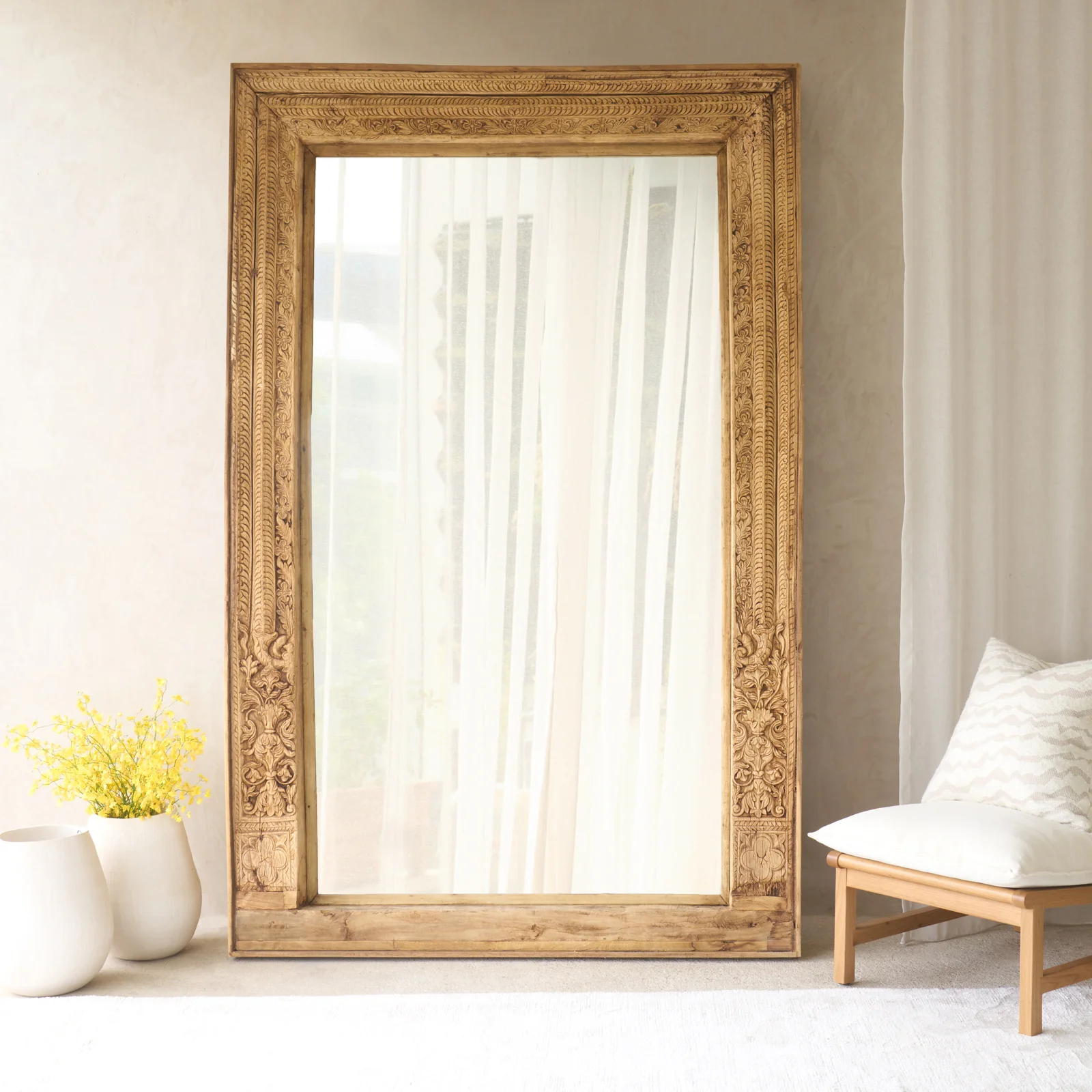 Reclaimed Architectural Teak Mirror | A