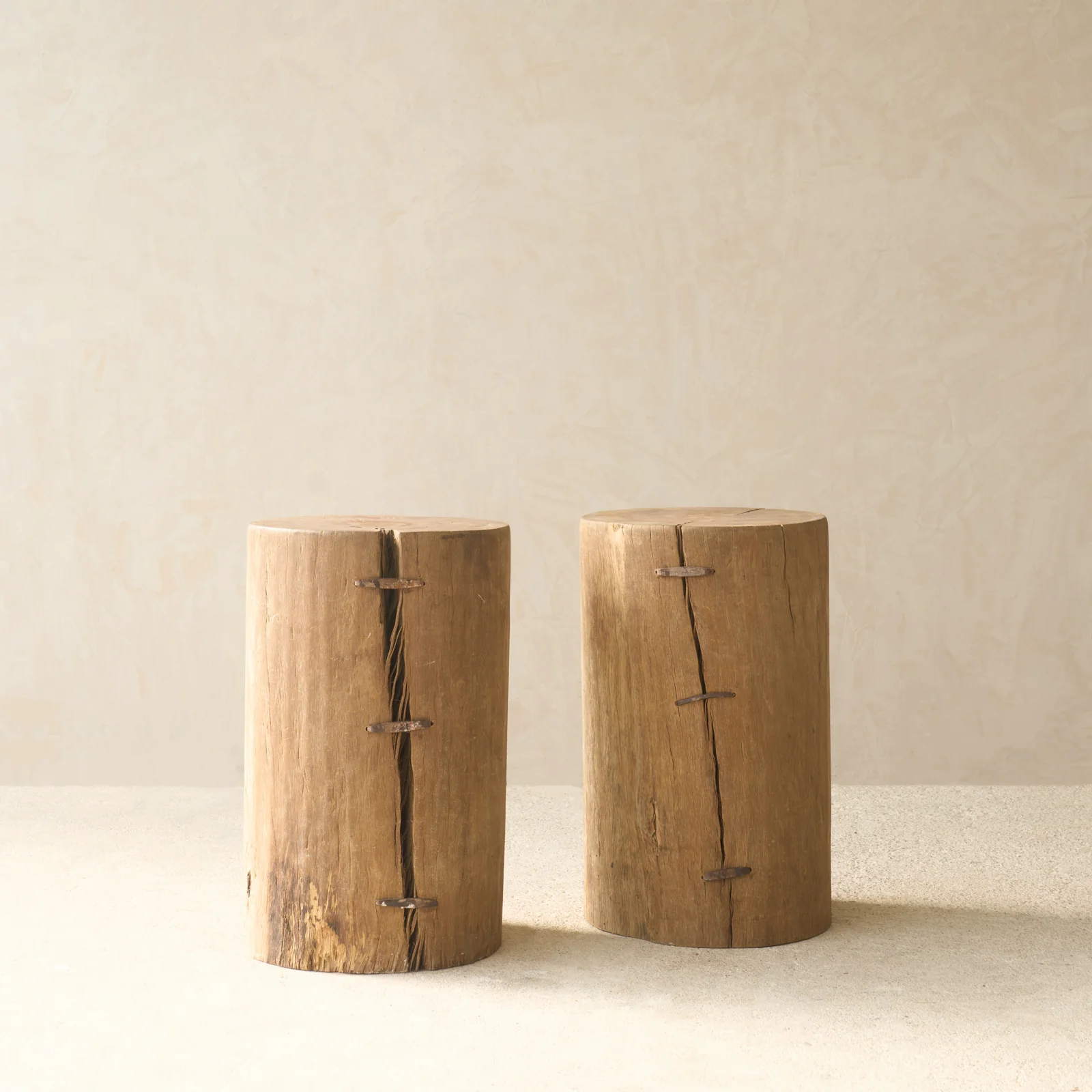 Reclaimed Indian Solid Wood Log Side Table