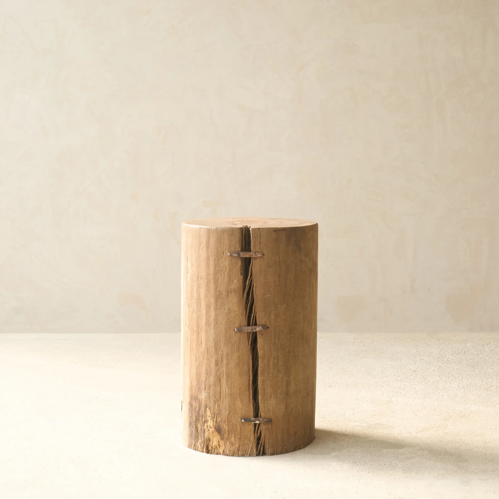 Reclaimed Indian Solid Wood Log Side Table - Image 4