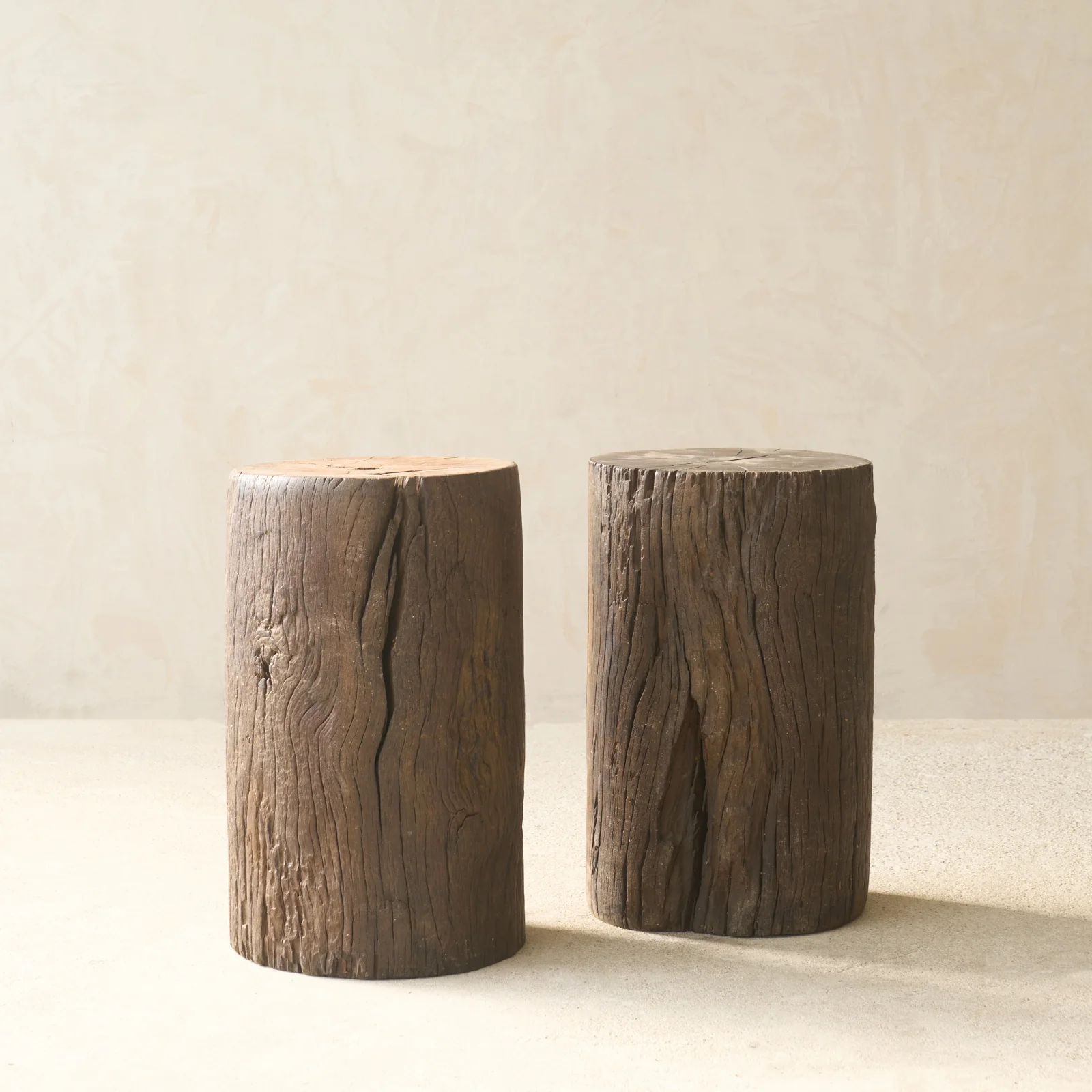 Reclaimed Indian Solid Wood Log Side Table