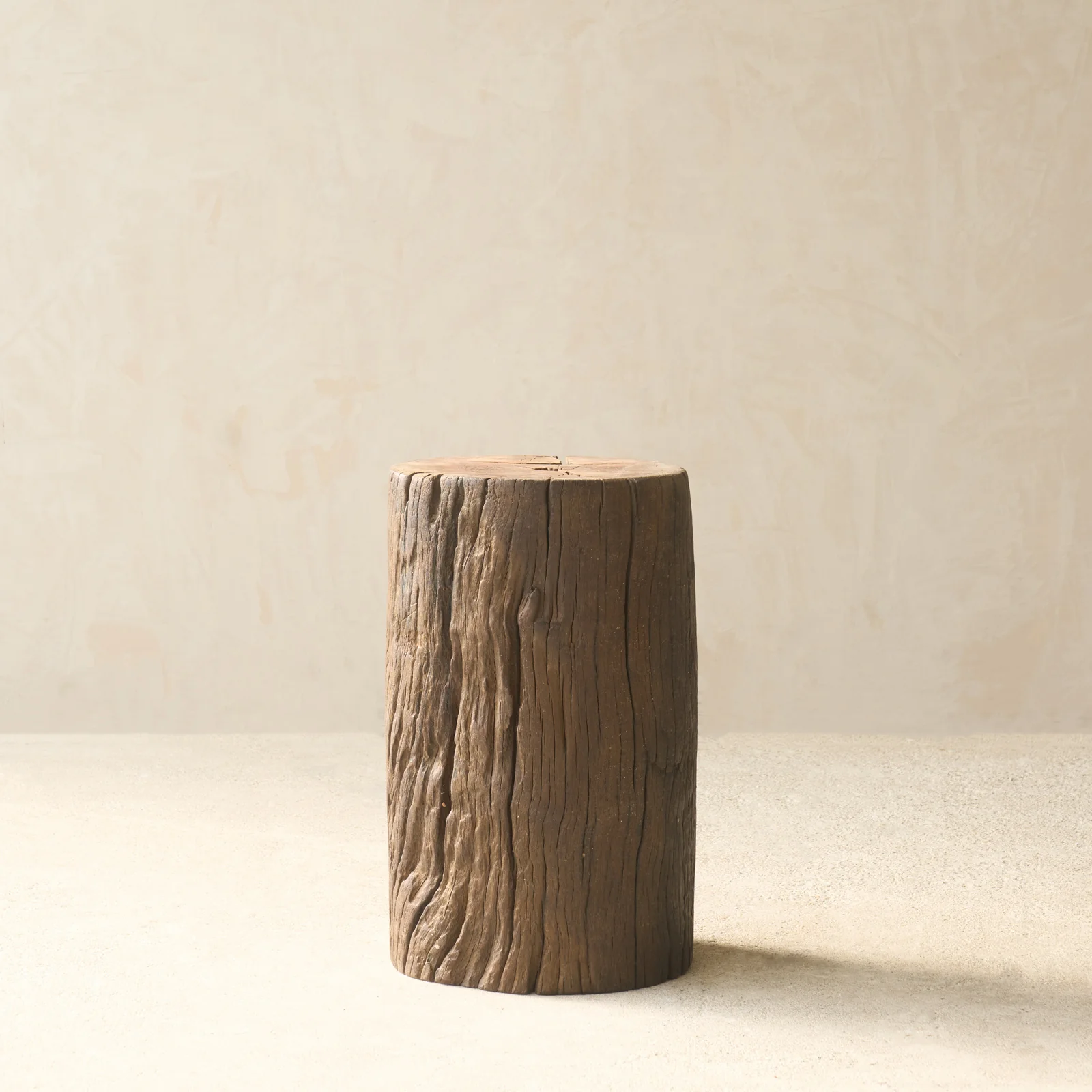Reclaimed Indian Solid Wood Log Side Table - Image 3