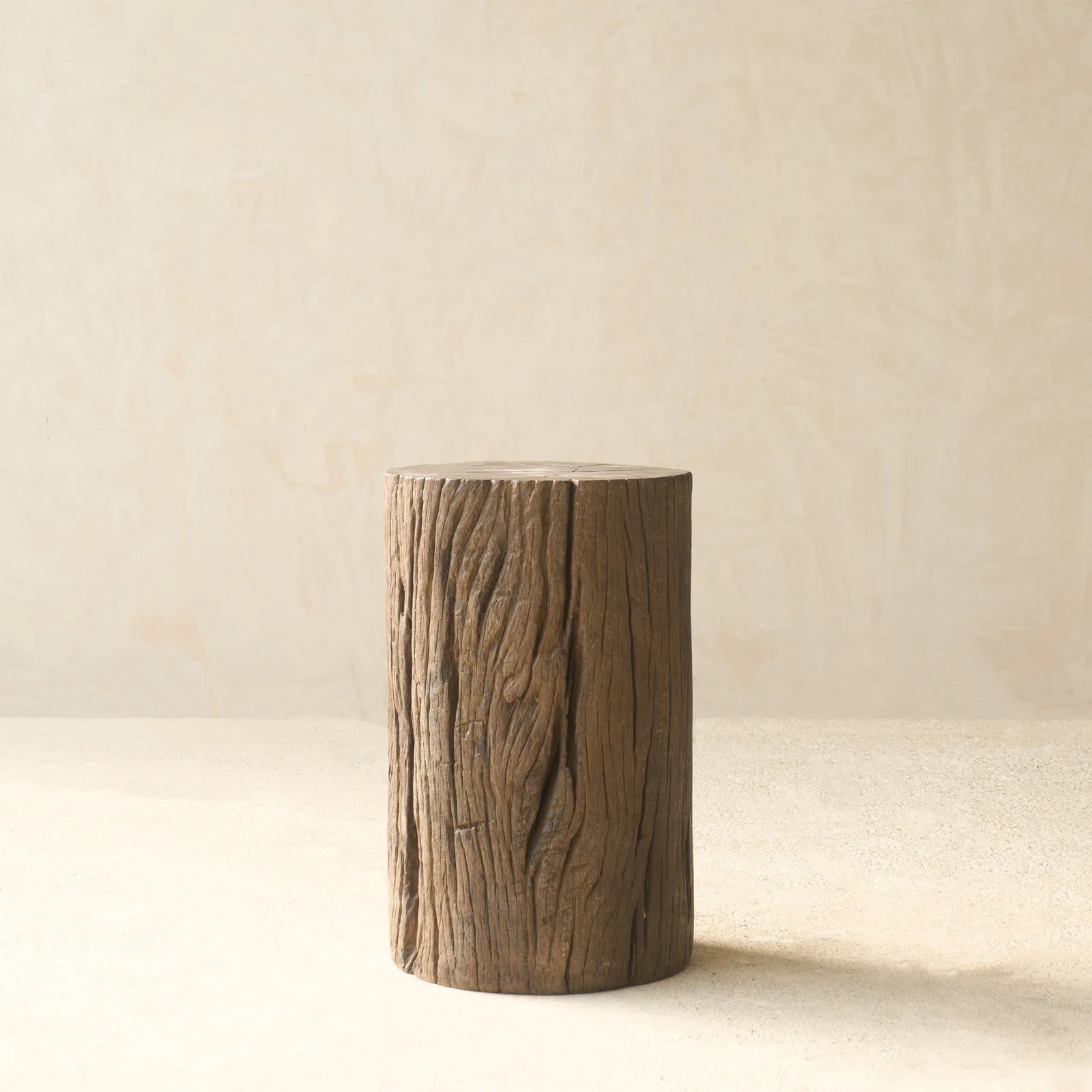 Reclaimed Indian Solid Wood Log Side Table - Image 4