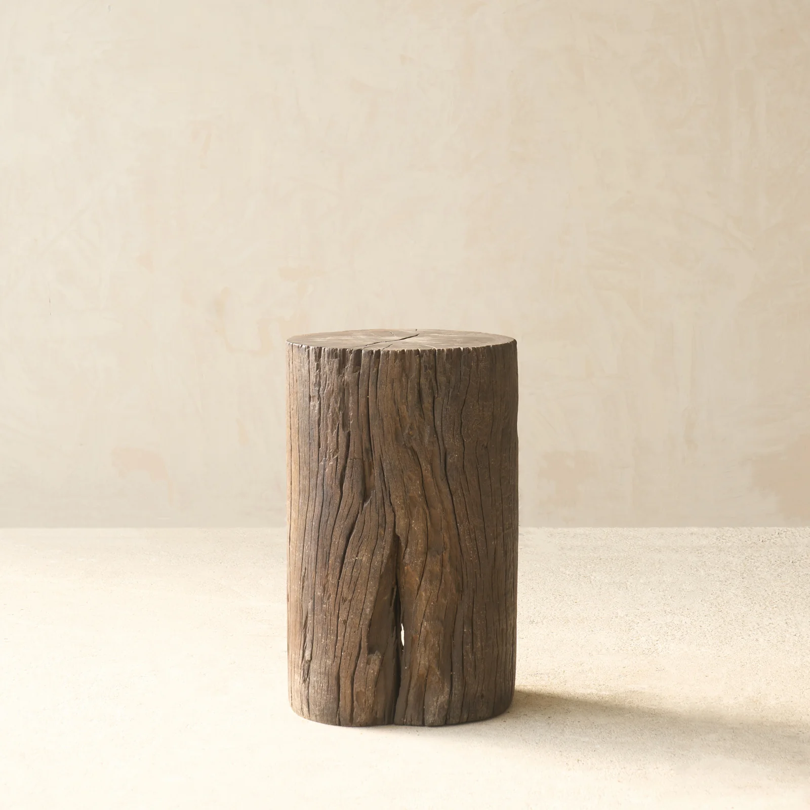 Reclaimed Indian Solid Wood Log Side Table - Image 5