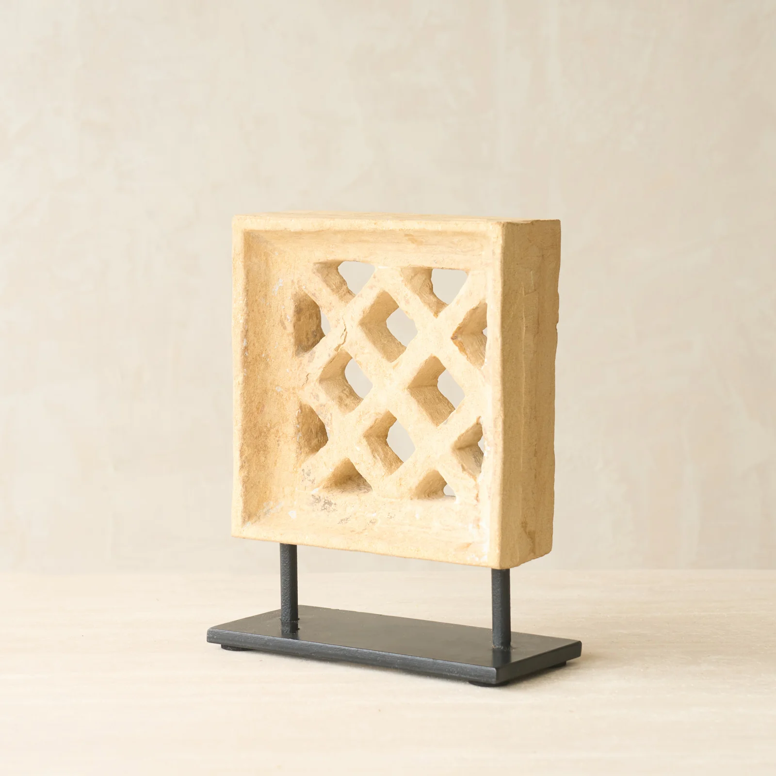 Reclaimed Sandstone Jali Deco - Image 2