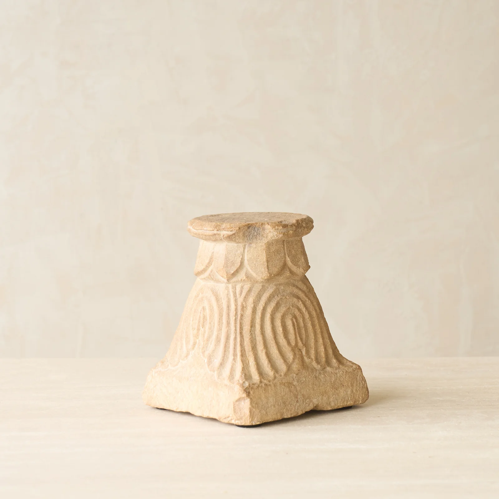 Reclaimed Sandstone Candle Pedestal - Image 3