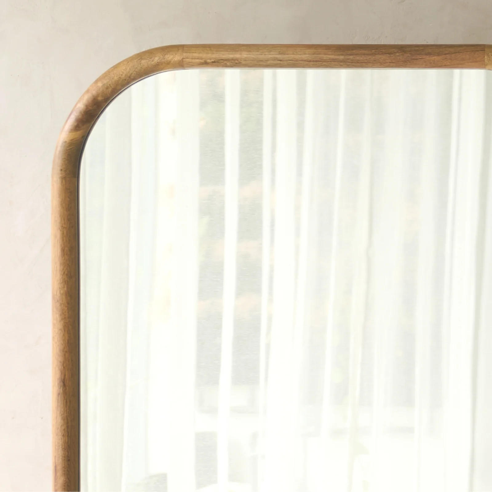 Retro Rounded Teak Mirror | Natural - Image 2