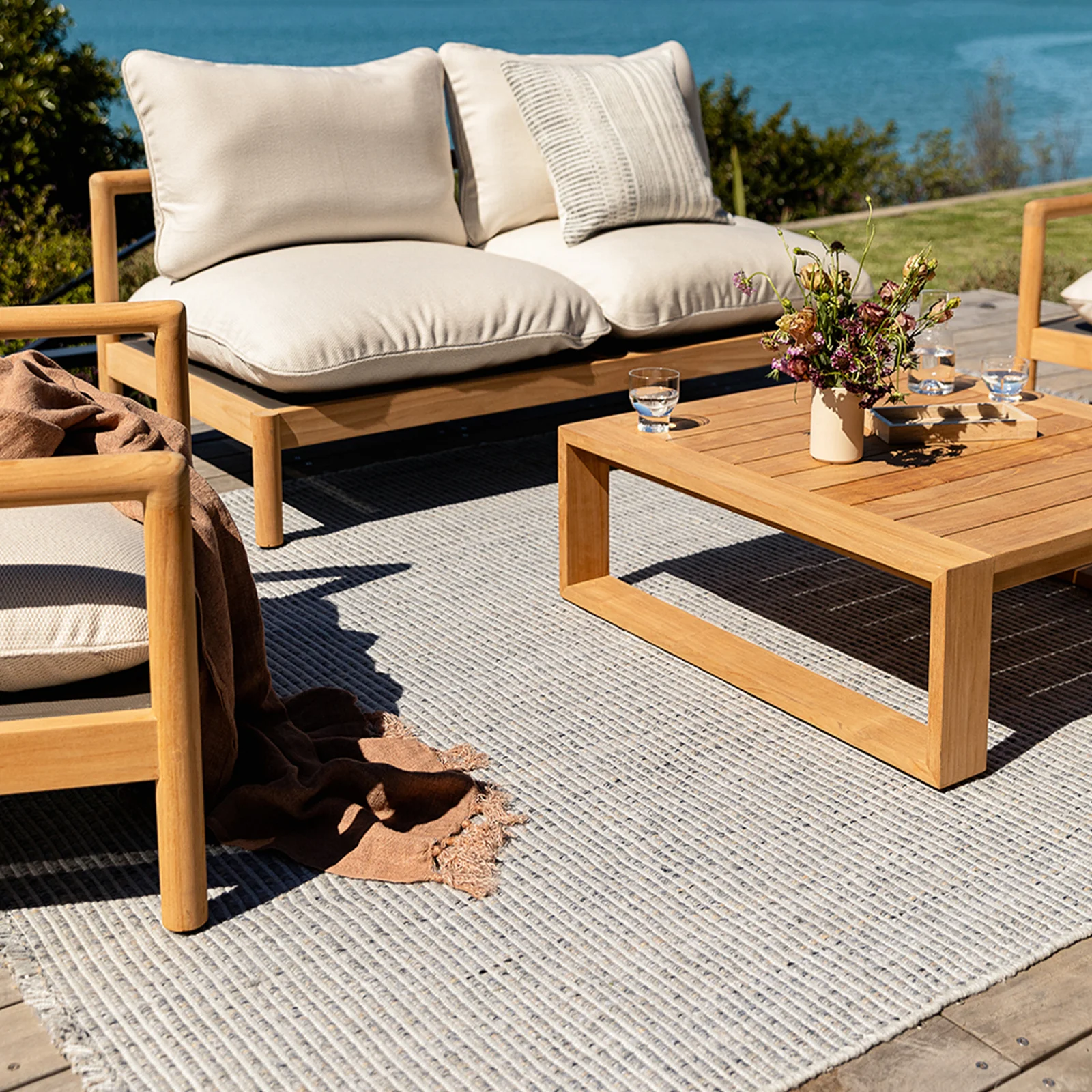 Rhodes Outdoor Floor Rug | Slate - Image 3
