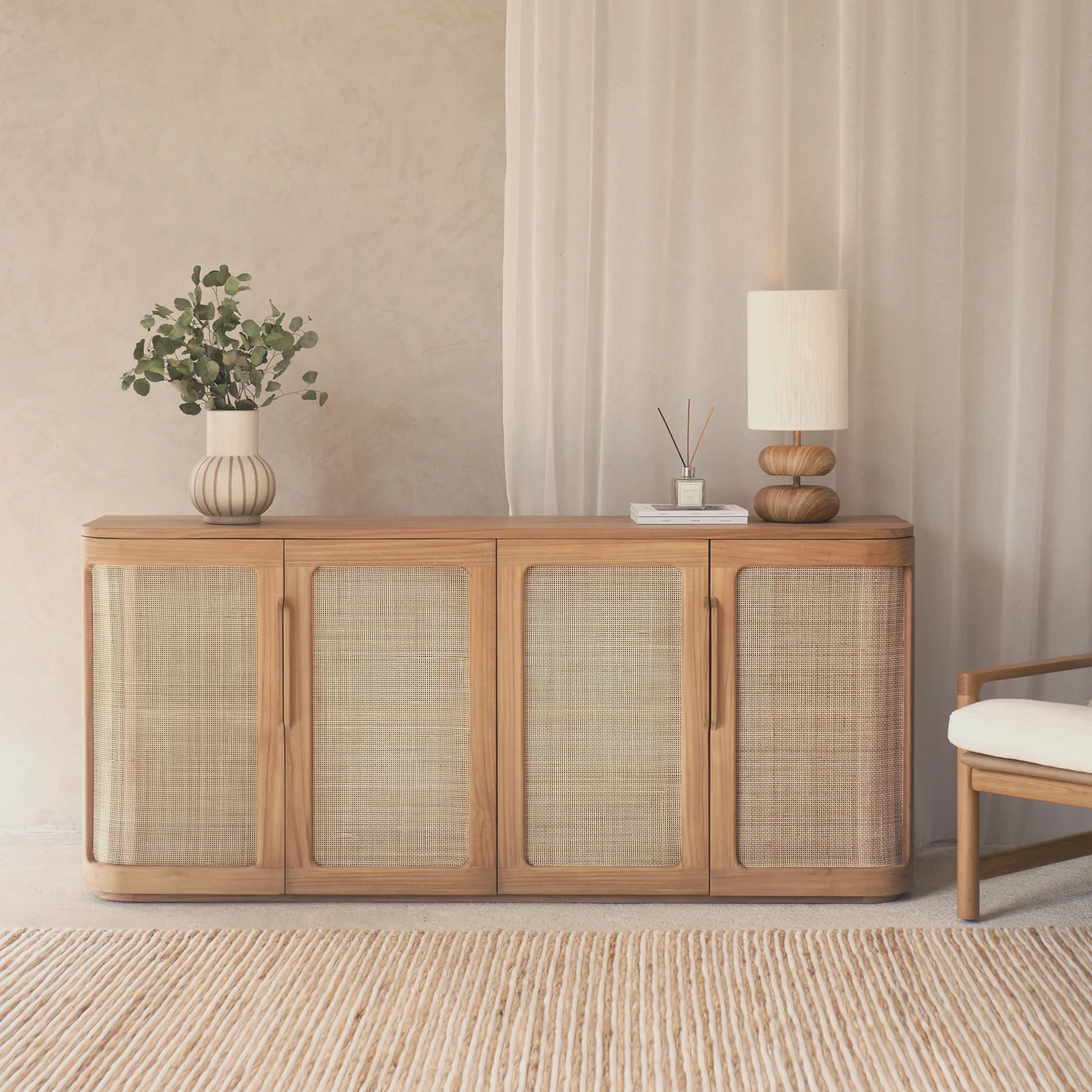 Rocco Rattan Sideboard | Teak (180cm)