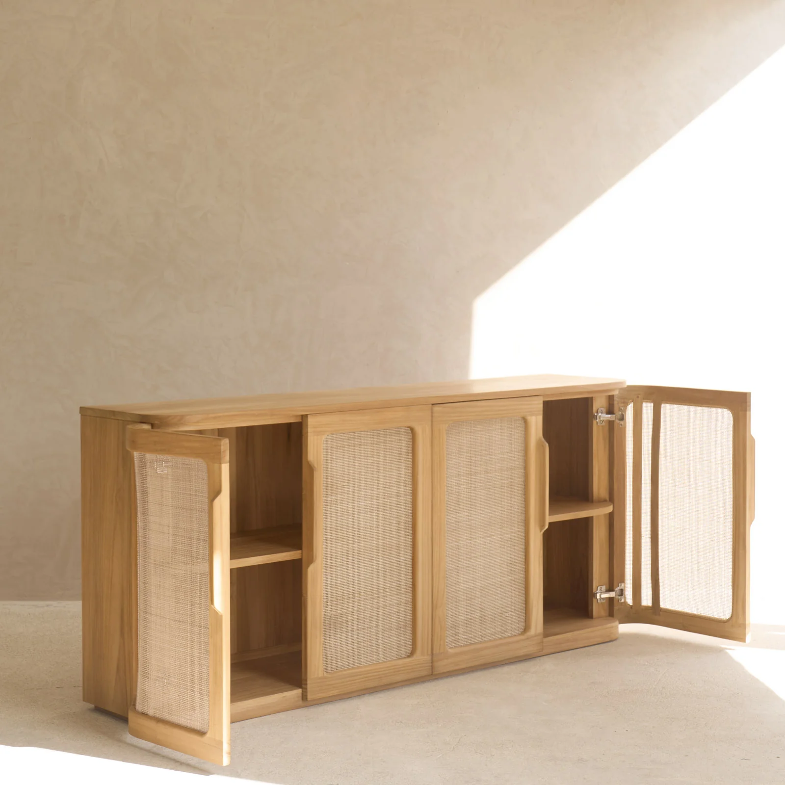 Rocco Rattan Sideboard | Teak (180cm) - Image 5