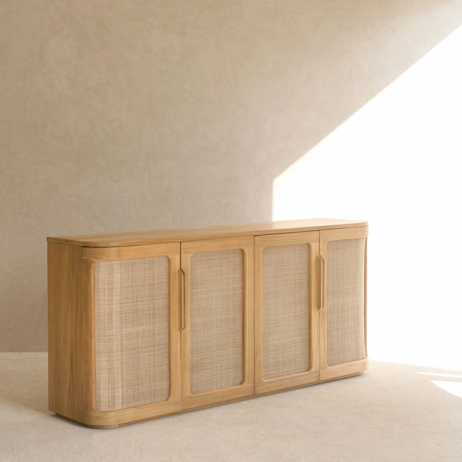 Rocco Rattan Sideboard | Teak (180cm) - Image 7