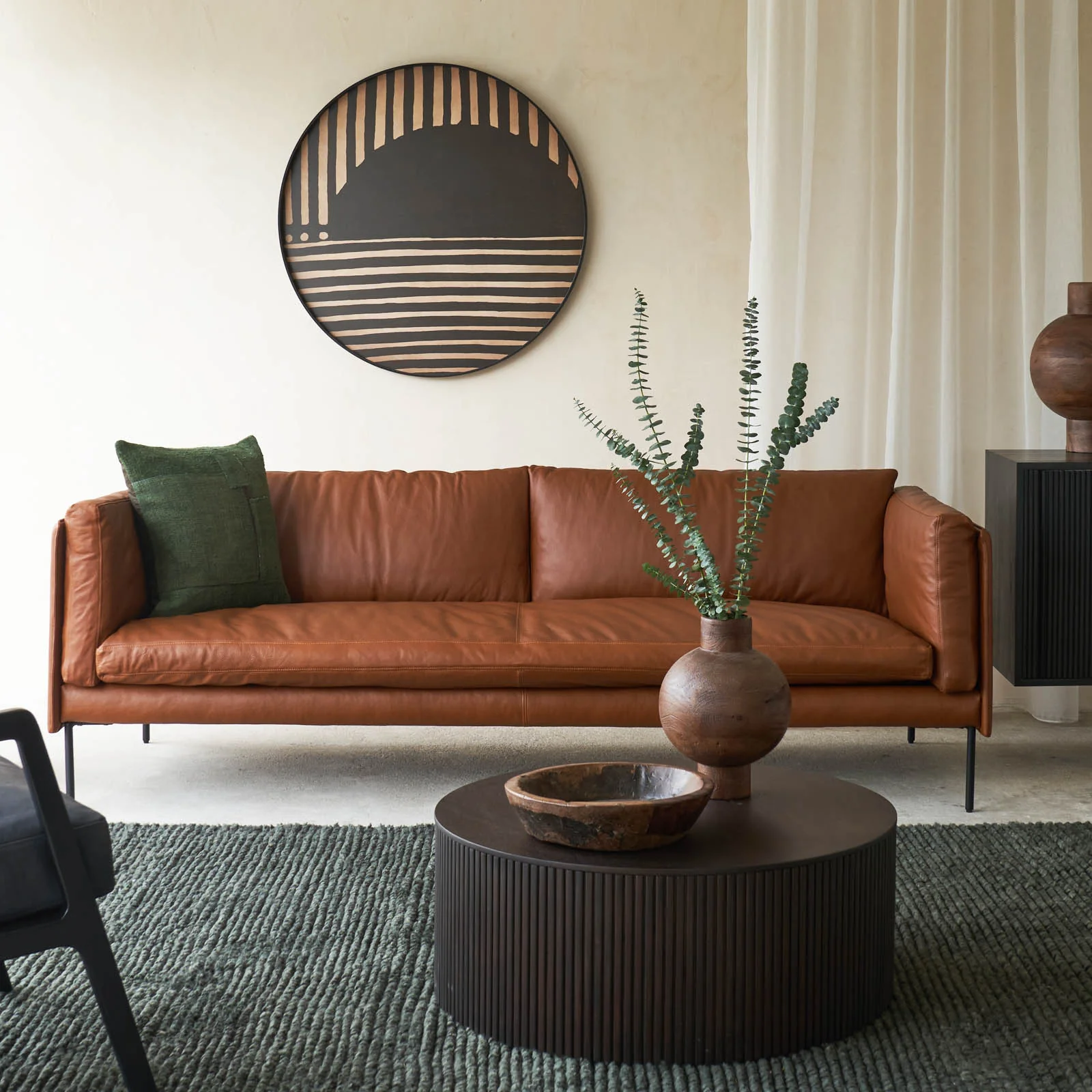 Roller Max Coffee Table | Mahogany Dark Brown - Large (80cm) - Image 6