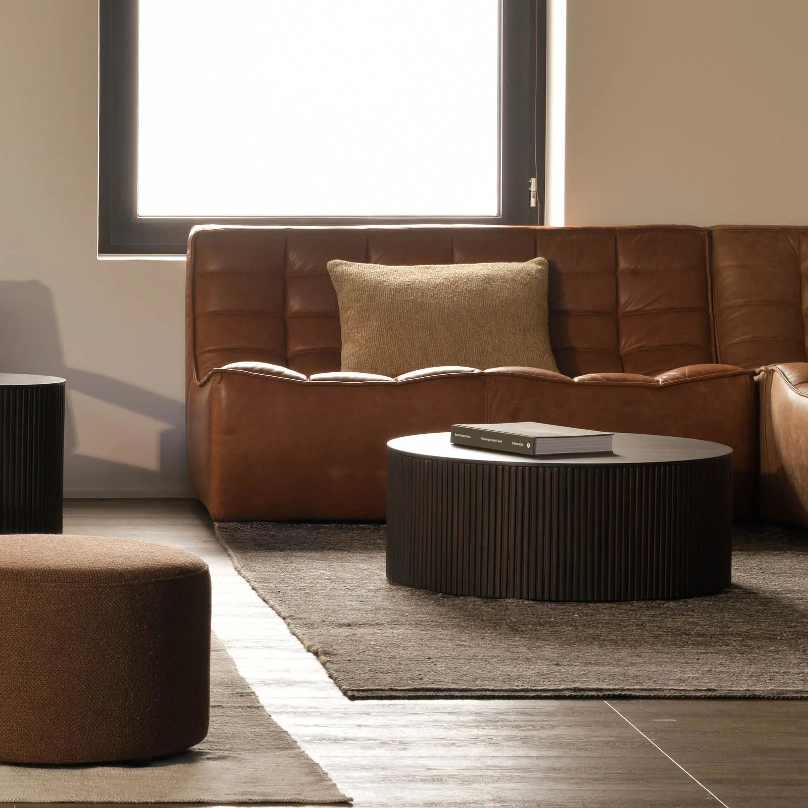 Roller Max Coffee Table | Mahogany Dark Brown - Large (80cm) - Image 7