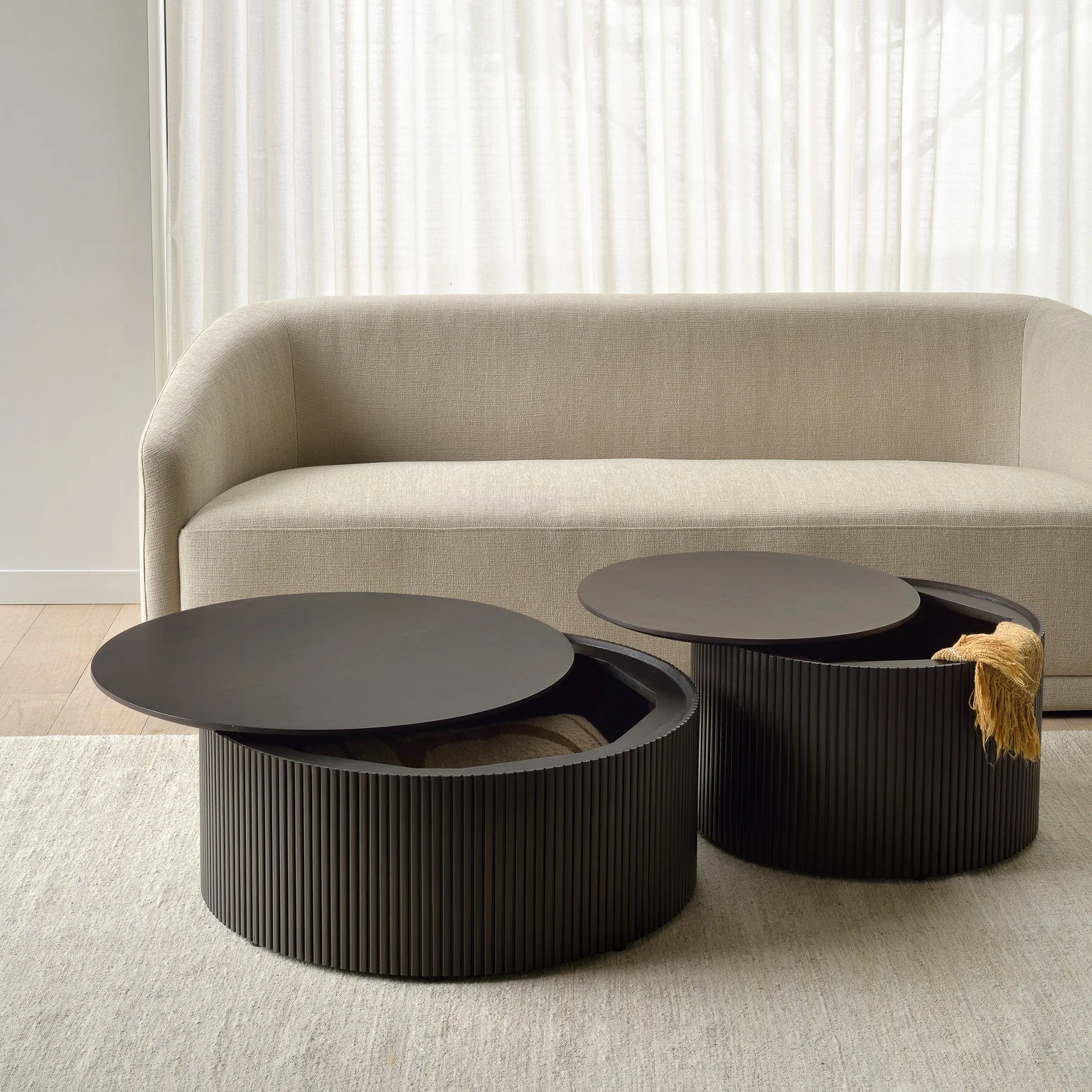 Roller Max Coffee Table | Mahogany Dark Brown - Medium (60cm) - Image 3