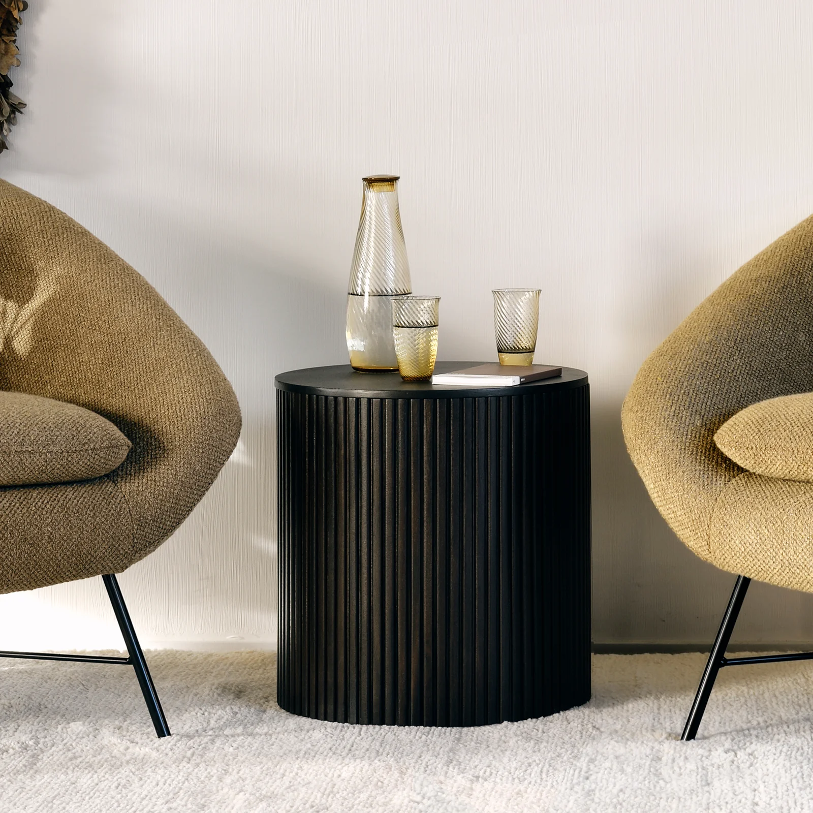 Roller Max Side Table | Mahogany - Dark Brown (40cm) - Image 2