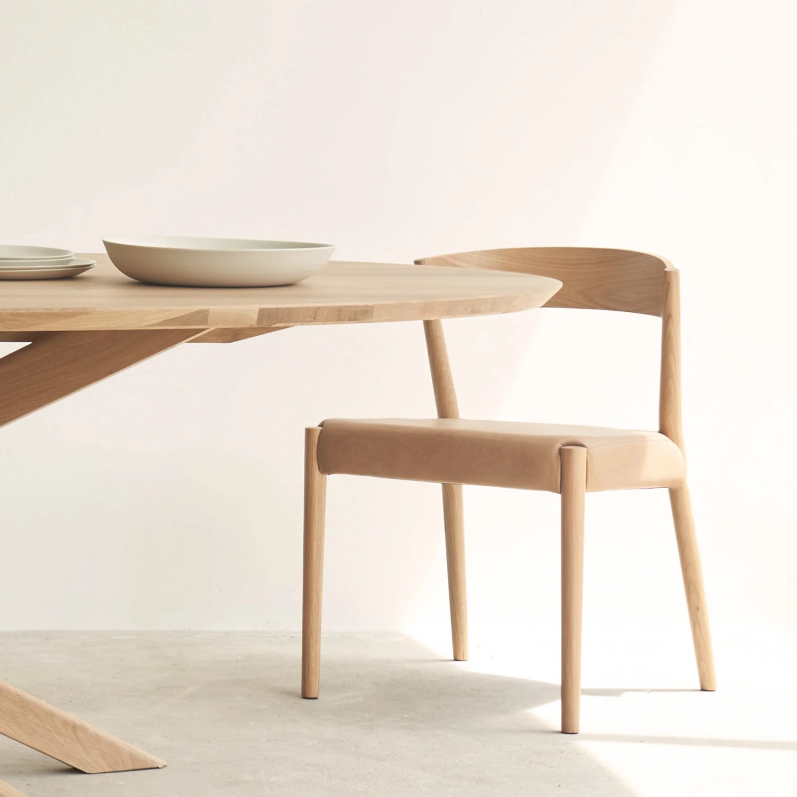 Ronda Dining Chair | Oak Frame - Bespoke Leather - Image 6