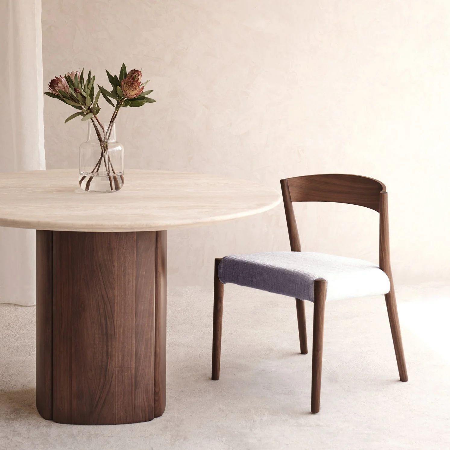 Ronda Dining Chair | Walnut Frame - Bespoke Fabric - Image 4