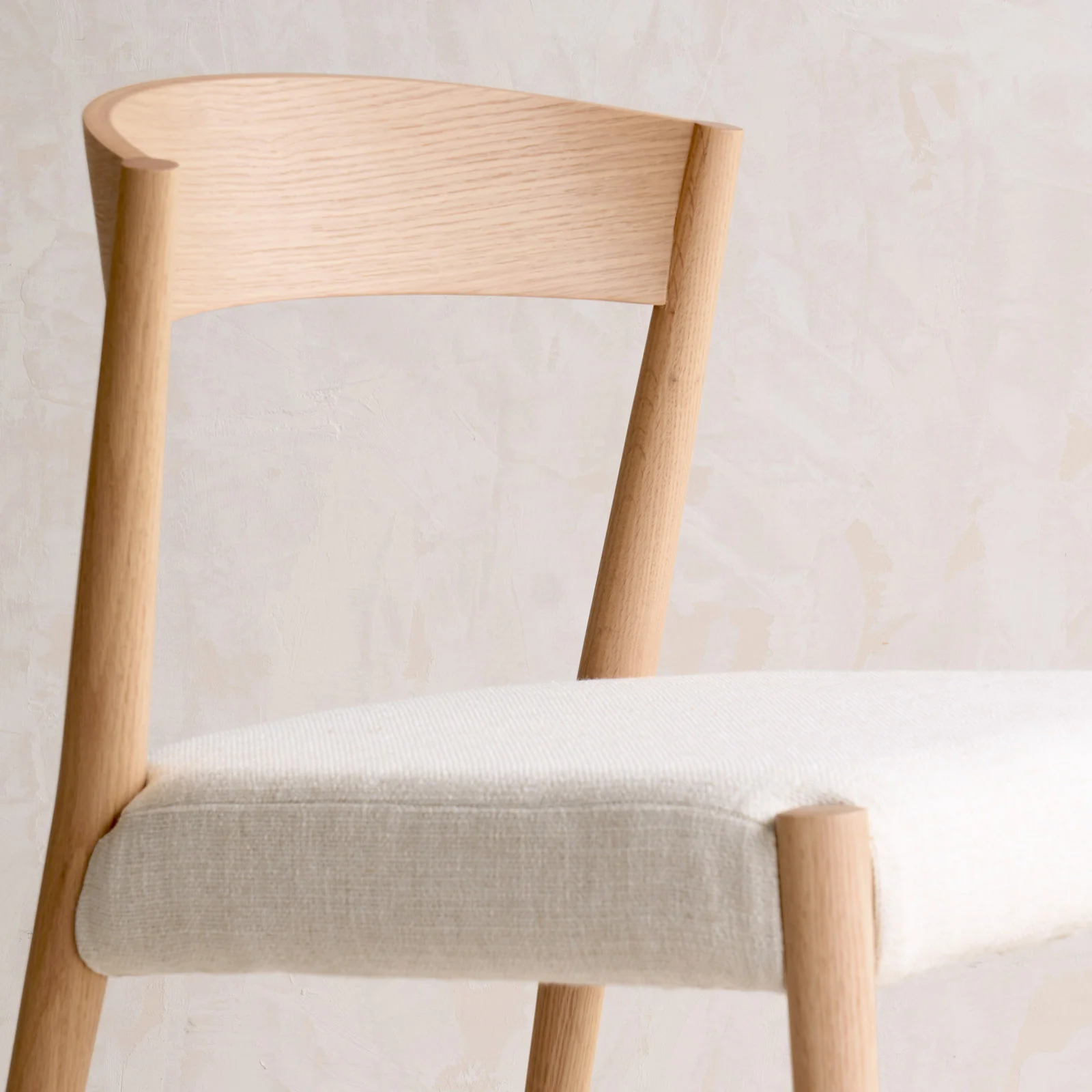 Ronda Fabric Dining Chair | Oak Frame - Sand - Image 2