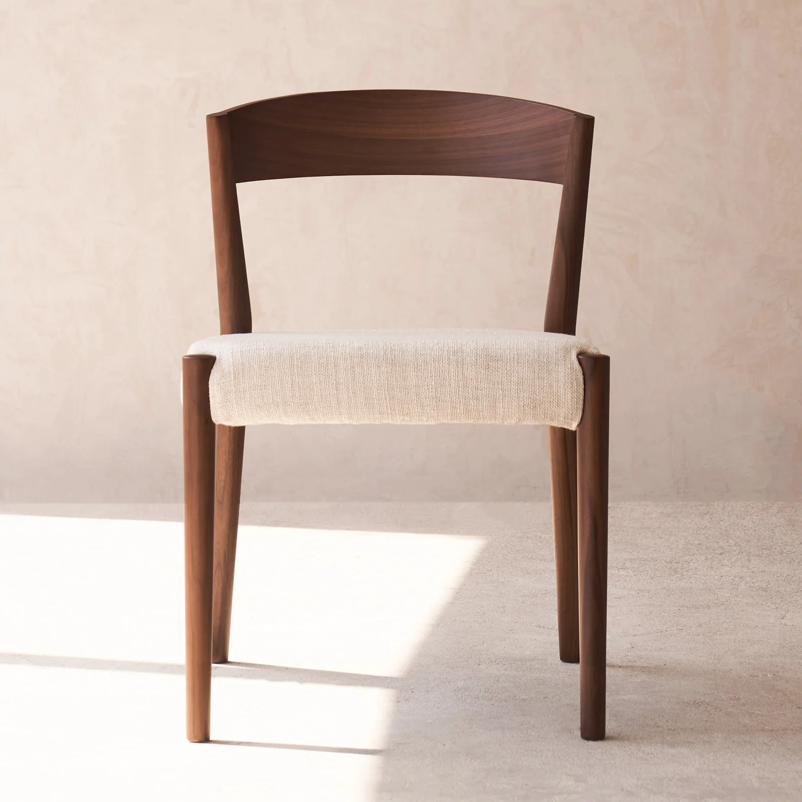 Ronda Fabric Dining Chair | Walnut Frame - Sand