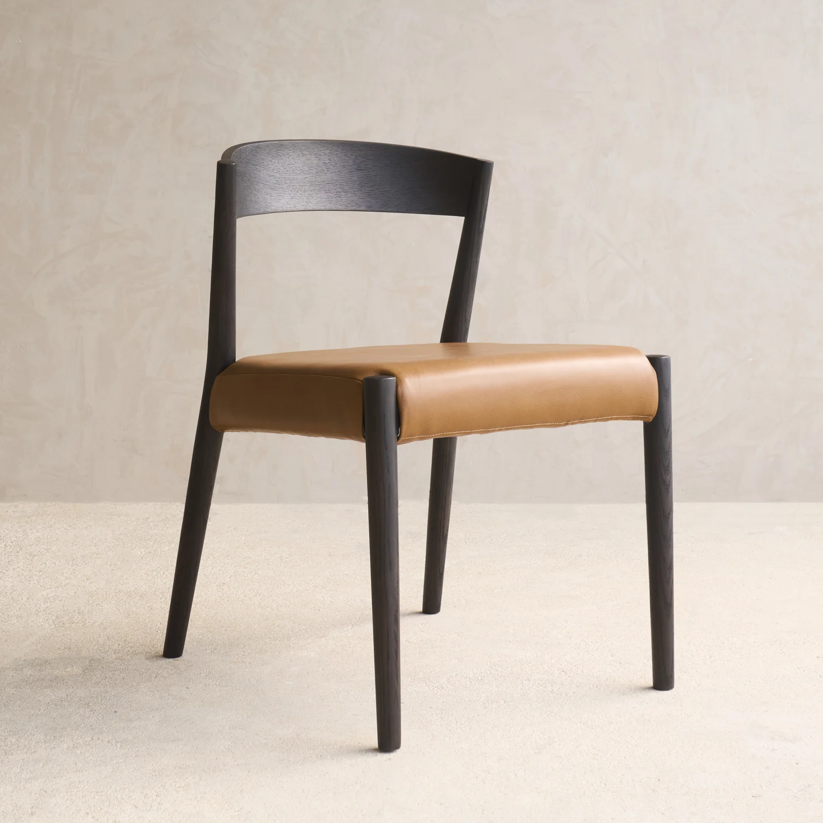 Ronda Leather Dining Chair | Bison Oak Frame - Nut - Image 4