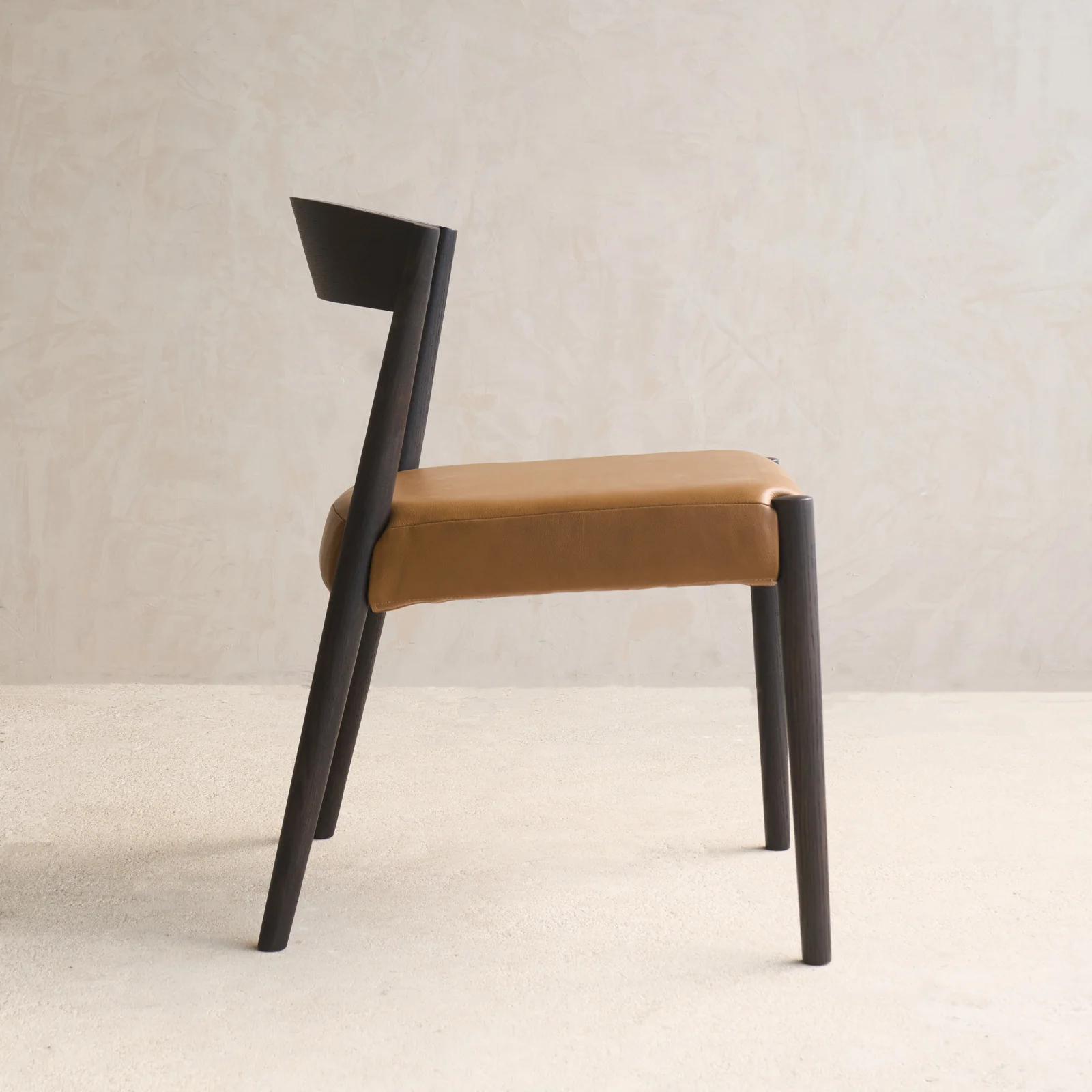 Ronda Leather Dining Chair | Bison Oak Frame - Nut - Image 5