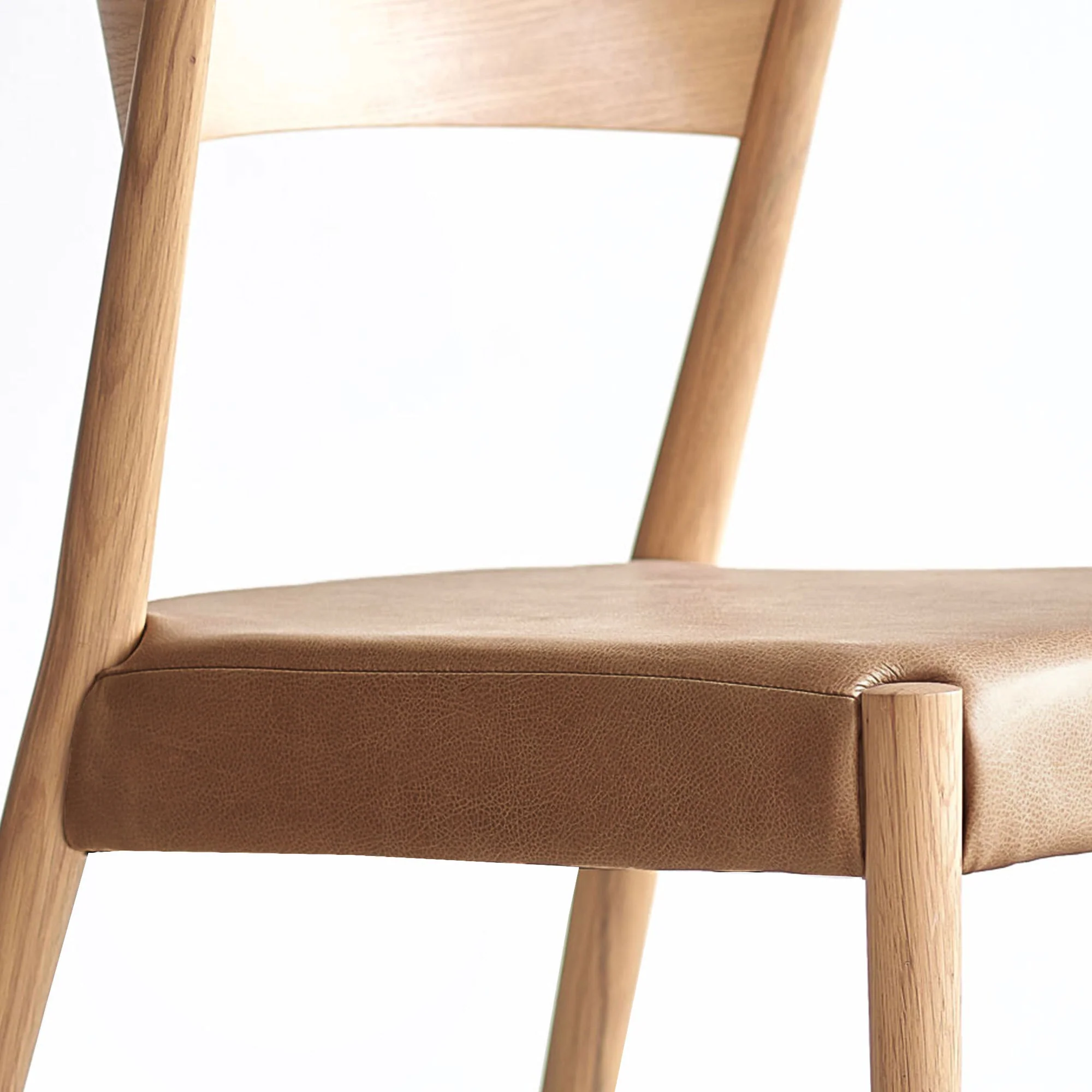 Ronda Leather Dining Chair | Oak Frame - Pecan - Image 3