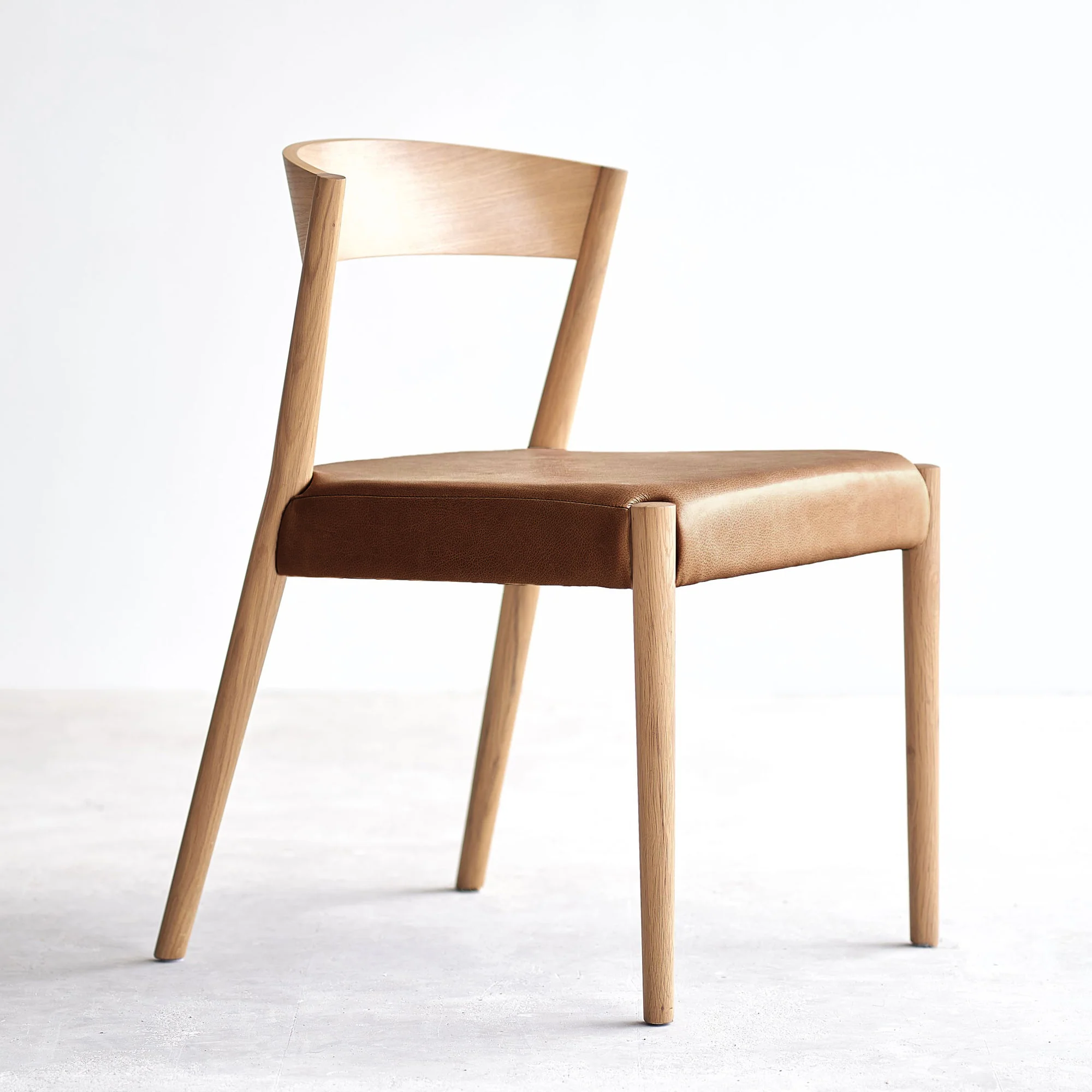 Ronda Leather Dining Chair | Oak Frame - Pecan - Image 4