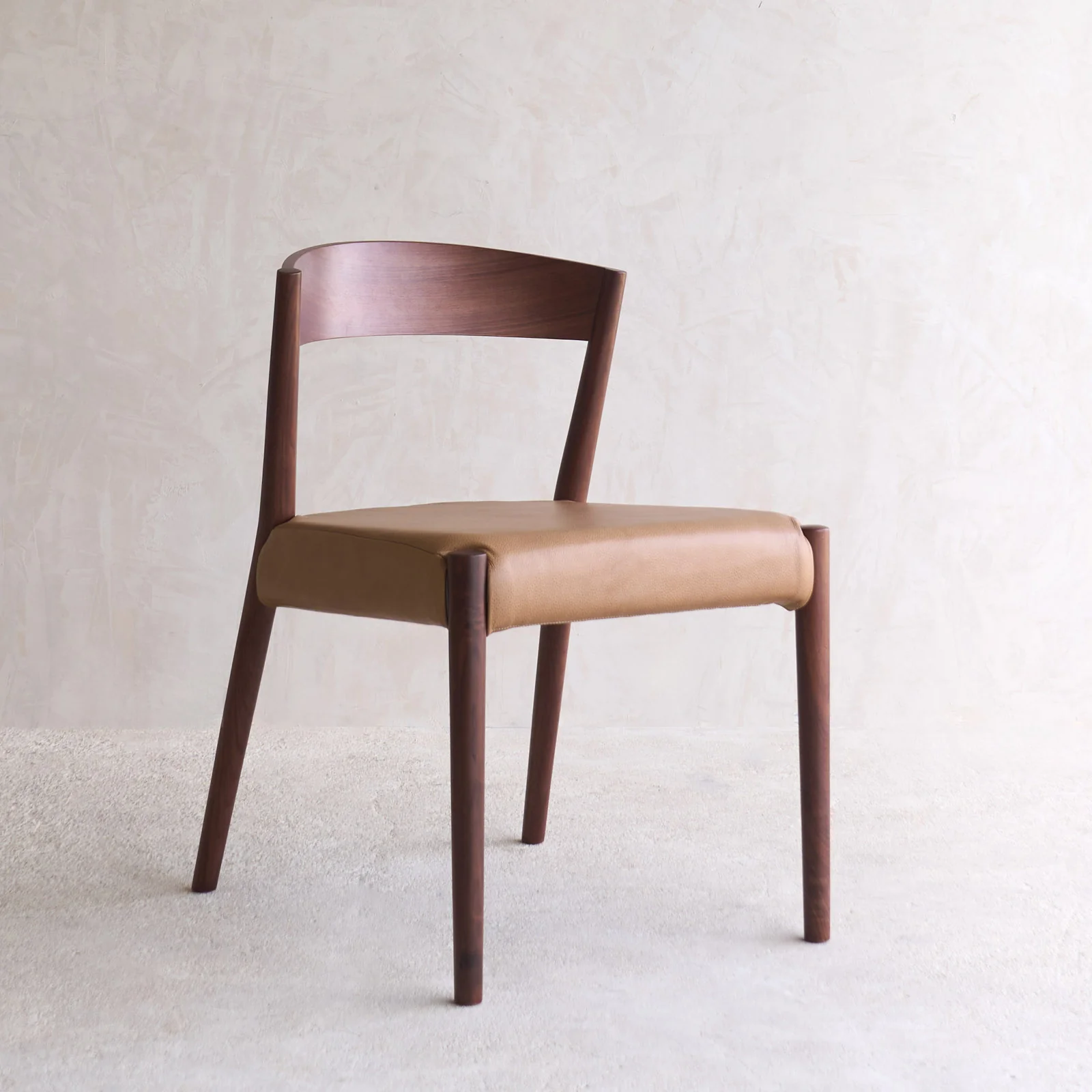 Ronda Leather Dining Chair | Walnut Frame - Pecan - Image 3