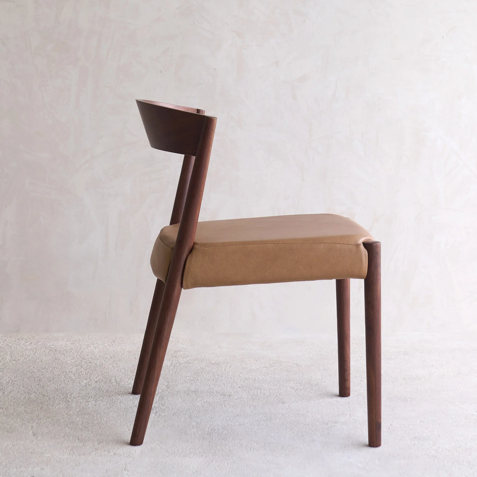Ronda Leather Dining Chair | Walnut Frame - Pecan - Image 4