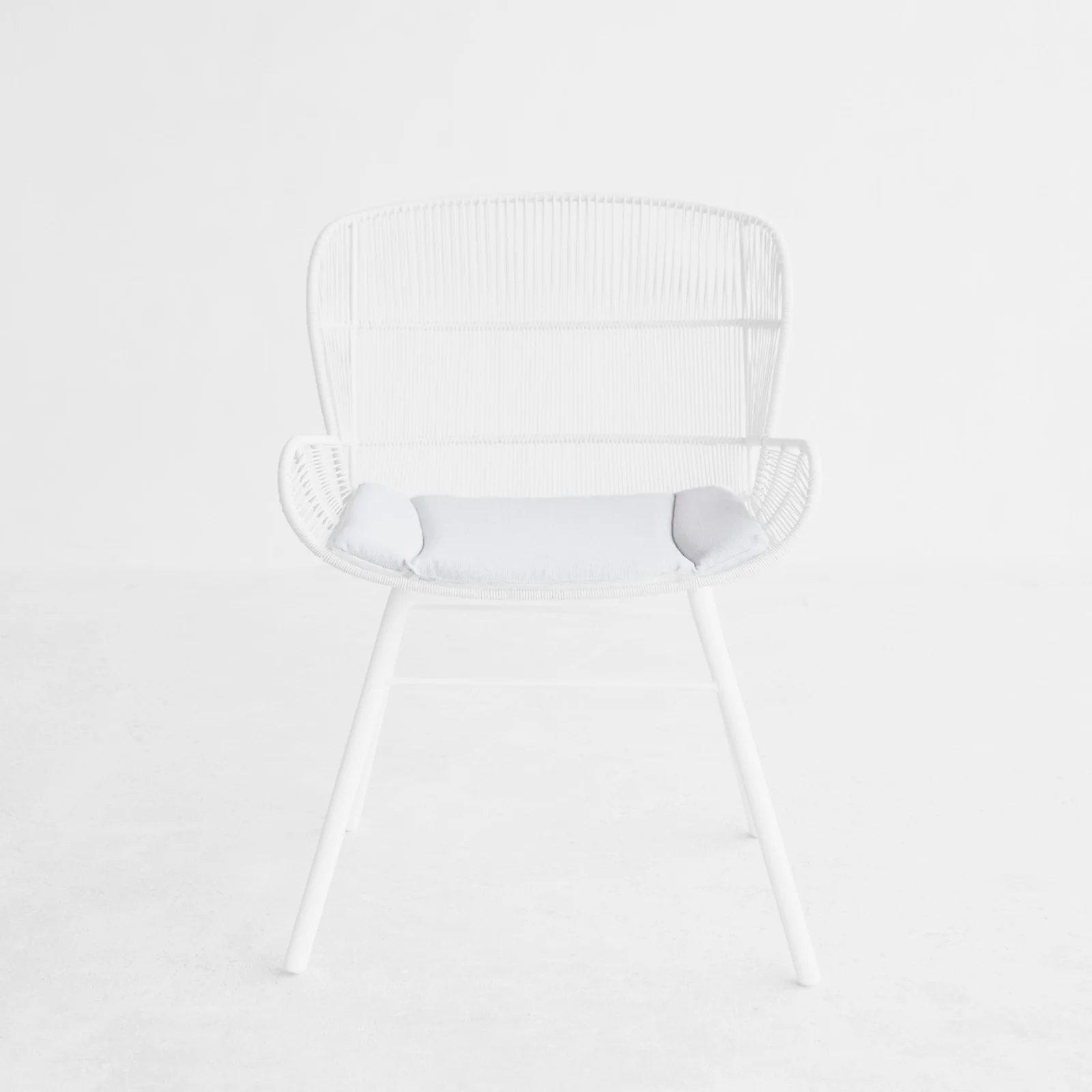 Rose Outdoor Dining Chair Seat Cushion | White