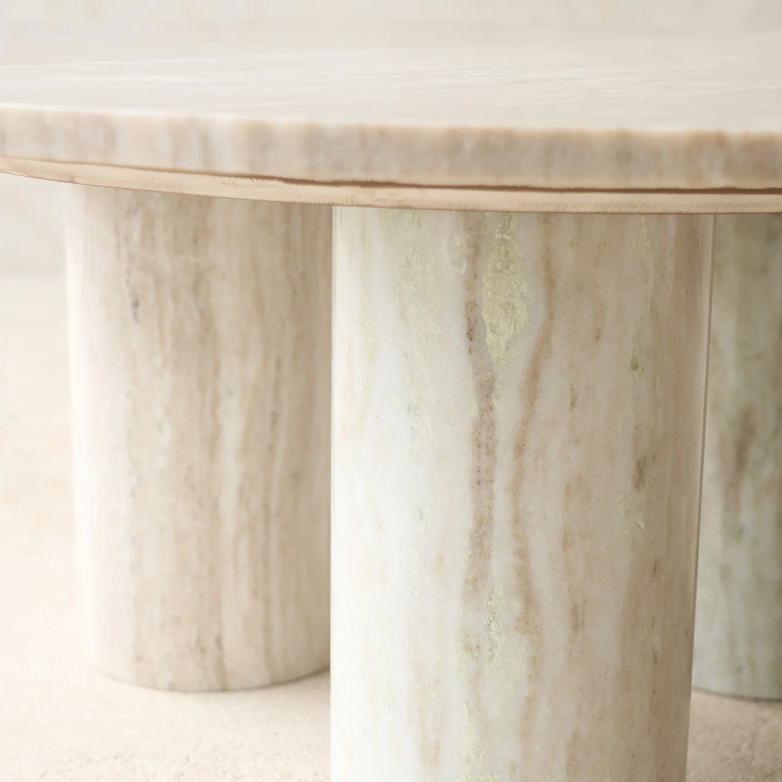 Round Pillar Marble Coffee Table - Image 4