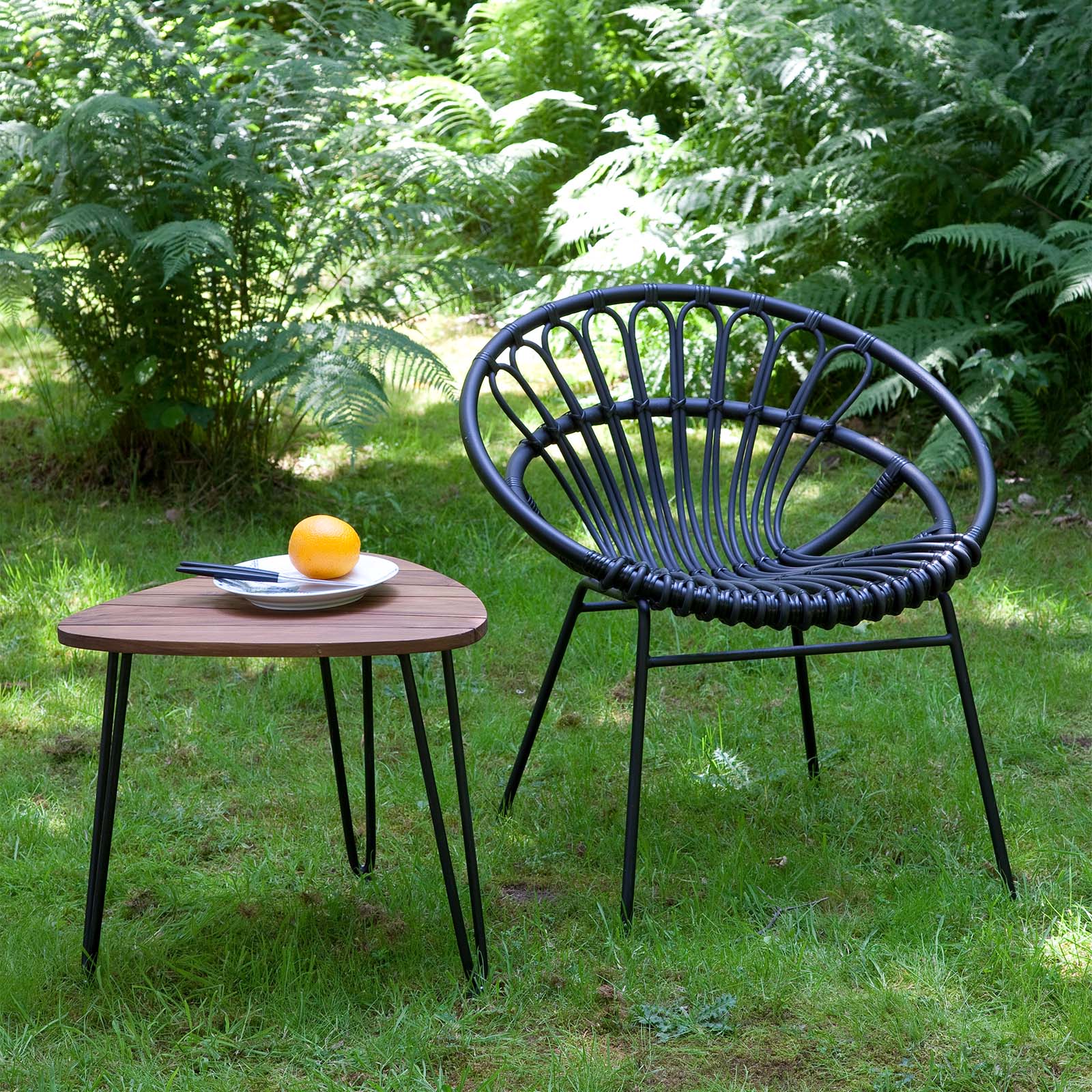 Roxanne Outdoor Lazy Chair | Black - Image 4
