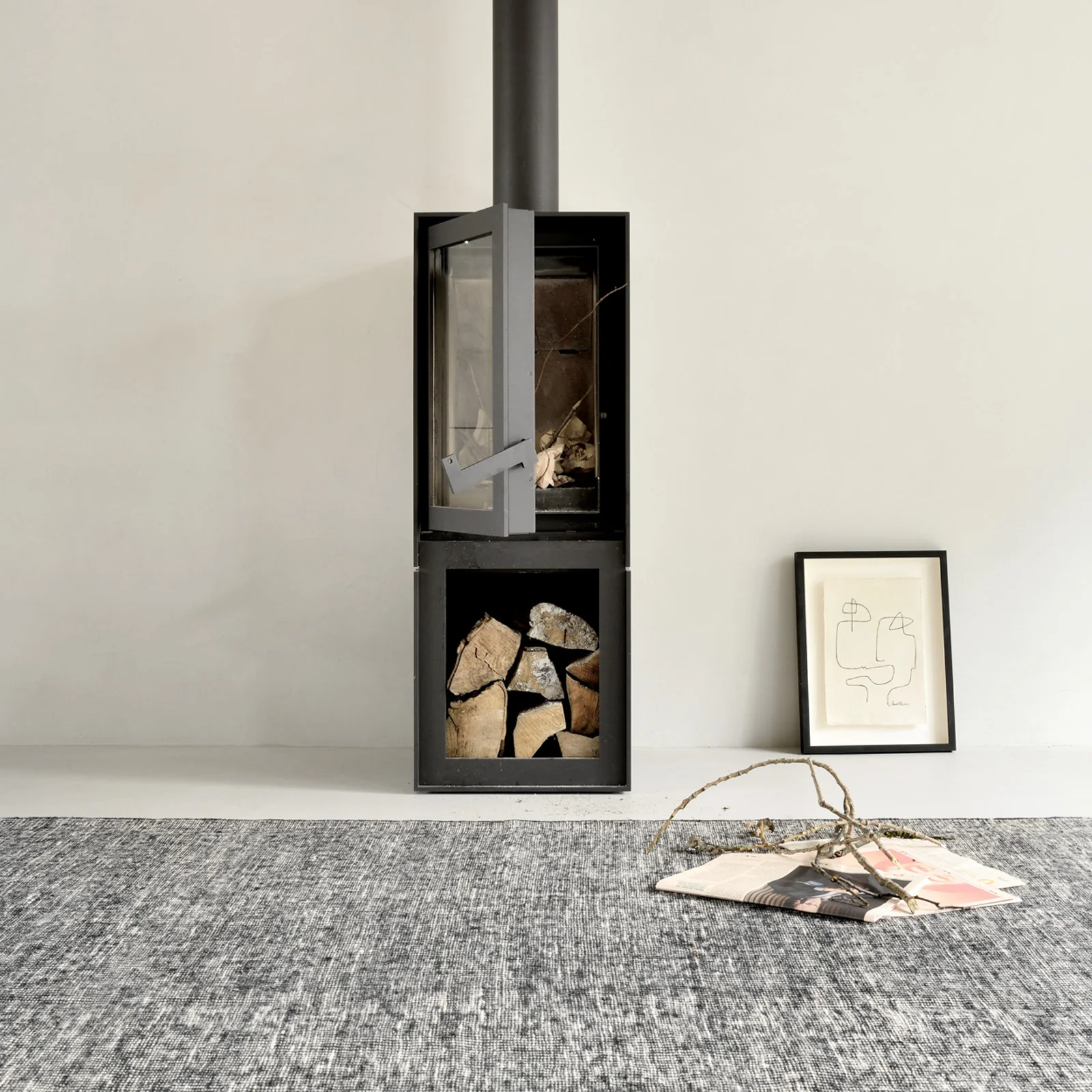 Dots Kilim Rug | Black - Image 6