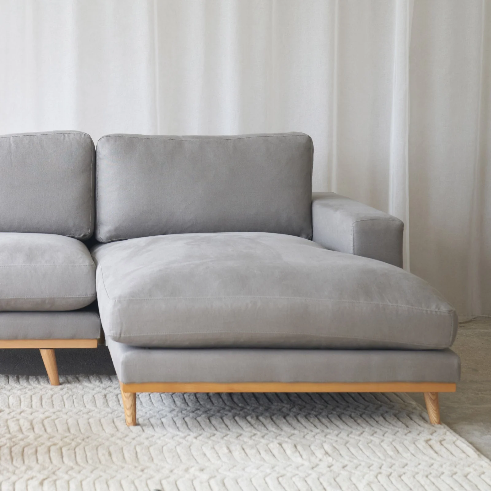 James L Shape Fabric Sofa | Slate (290cm) - Image 5
