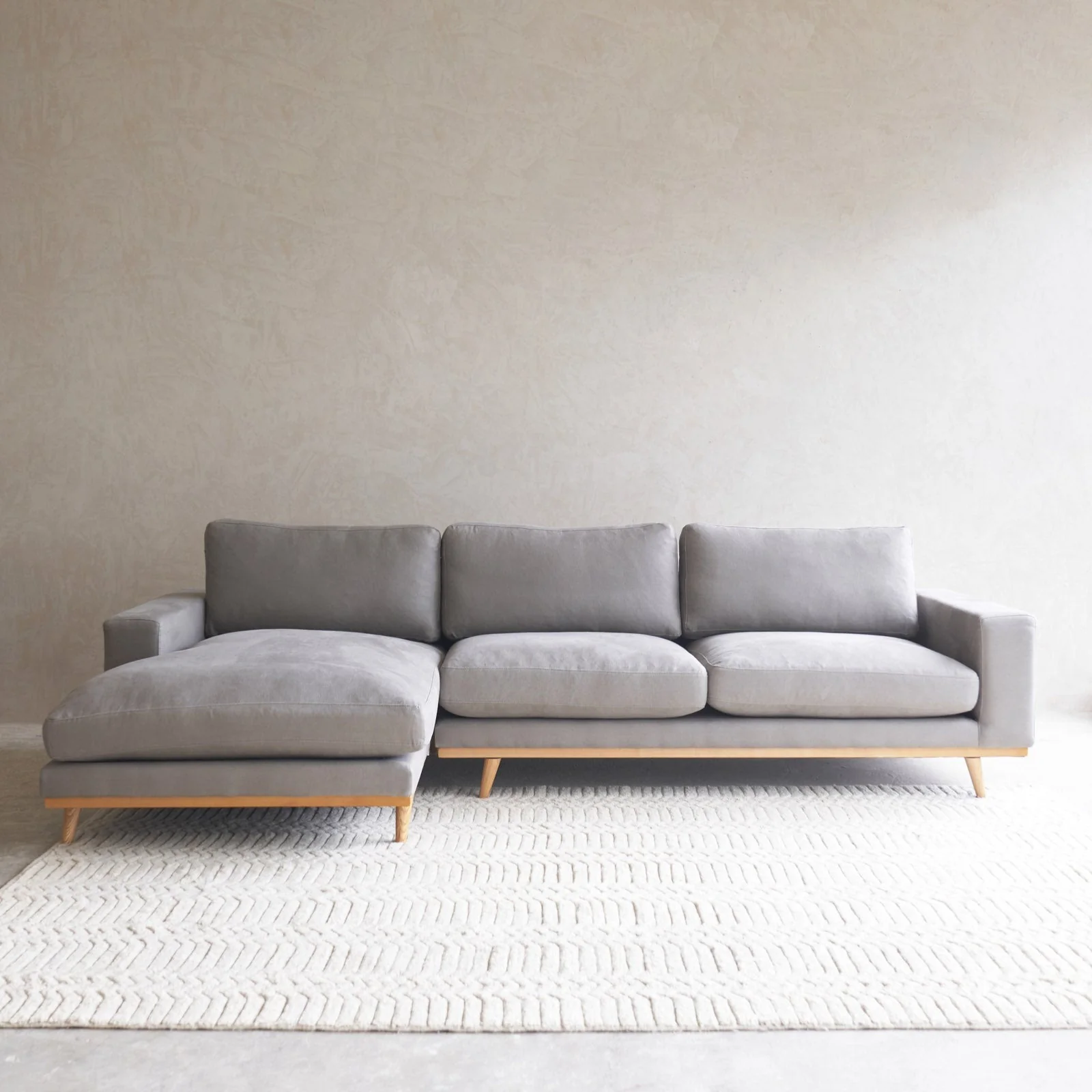 James L Shape Fabric Sofa | Slate (290cm) - Image 7